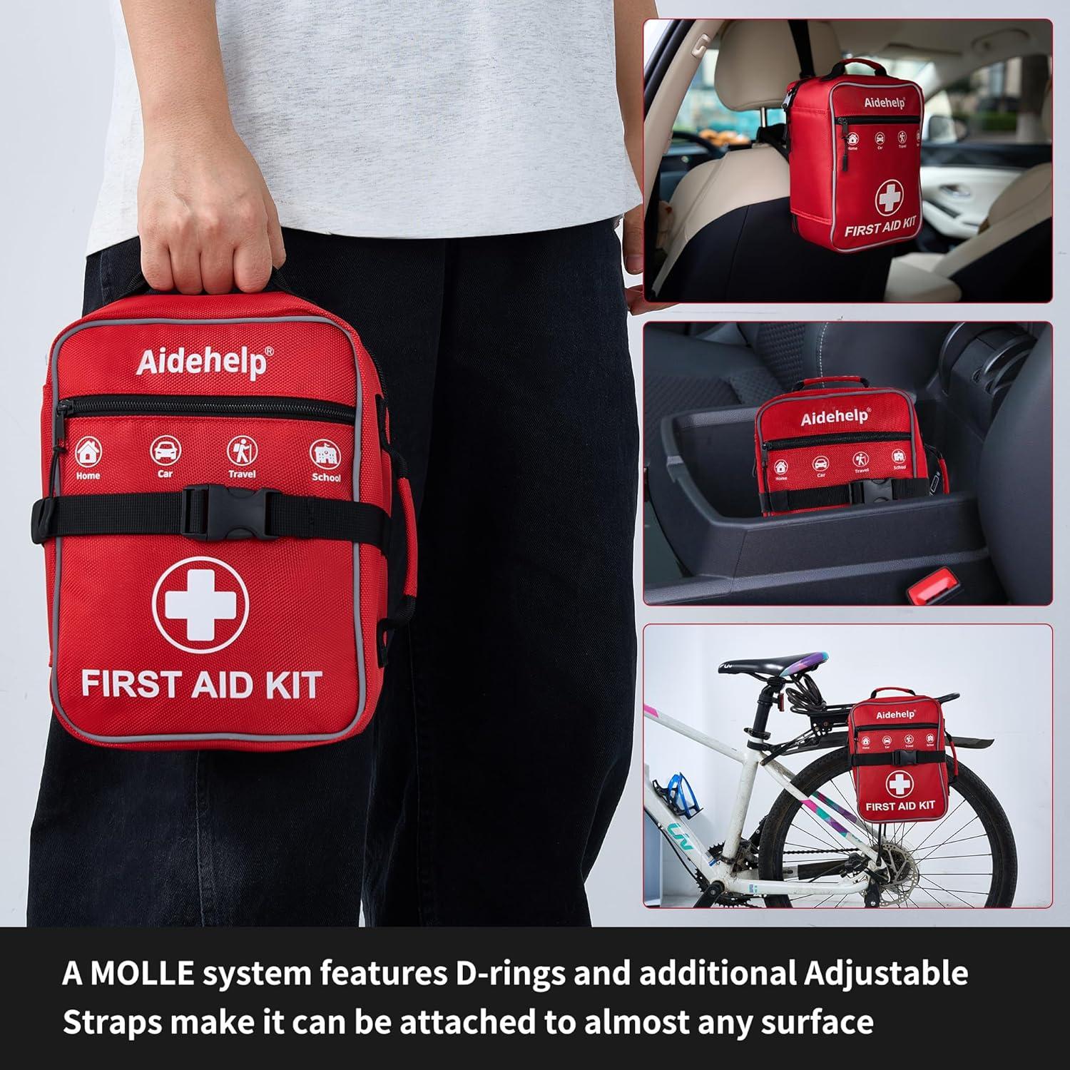 Kit de Primeros Auxilios AIDEHELP 520 Piezas - Emergencia Rojo