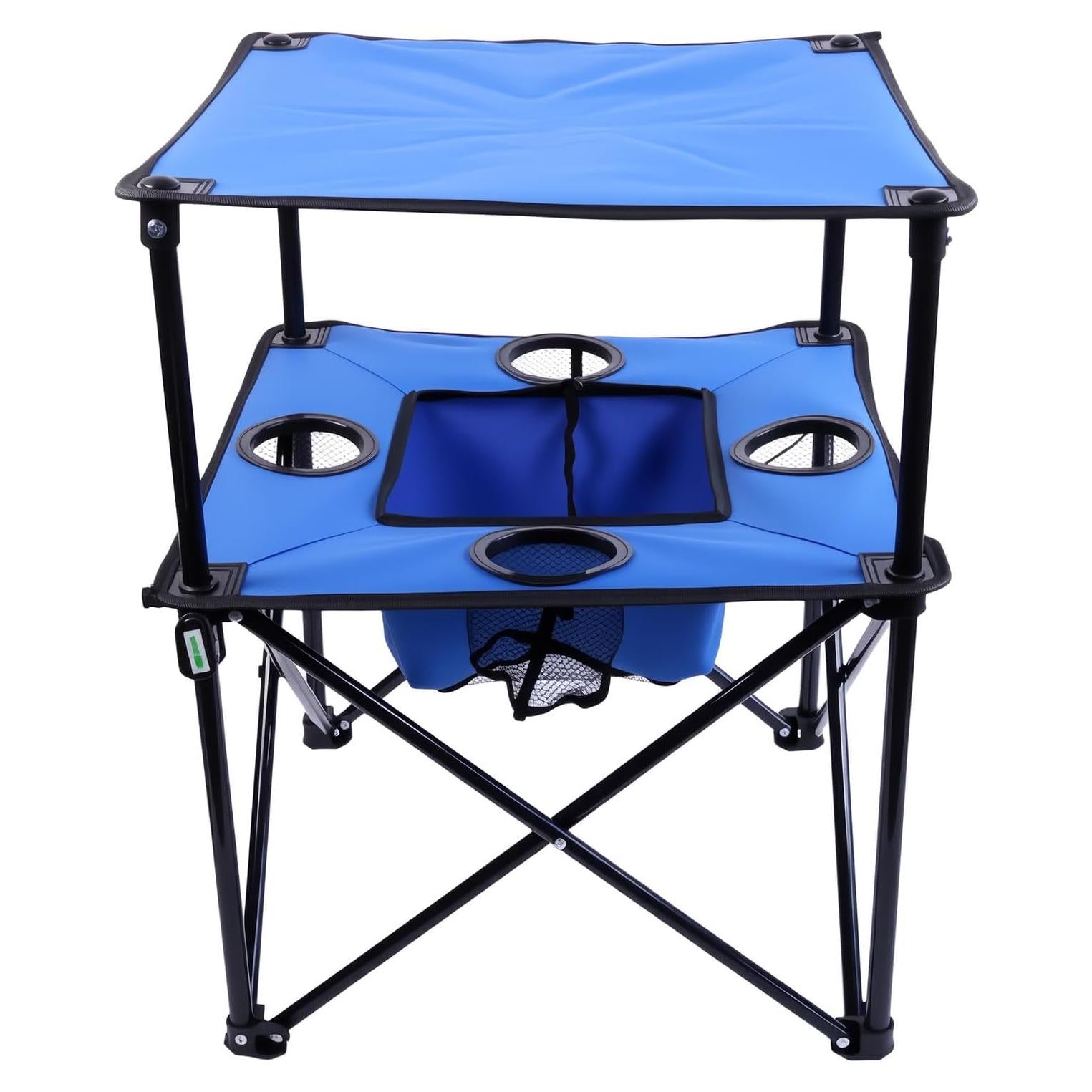 Mesa de Camping Plegable NiuXTool 2 Niveles con Portavasos