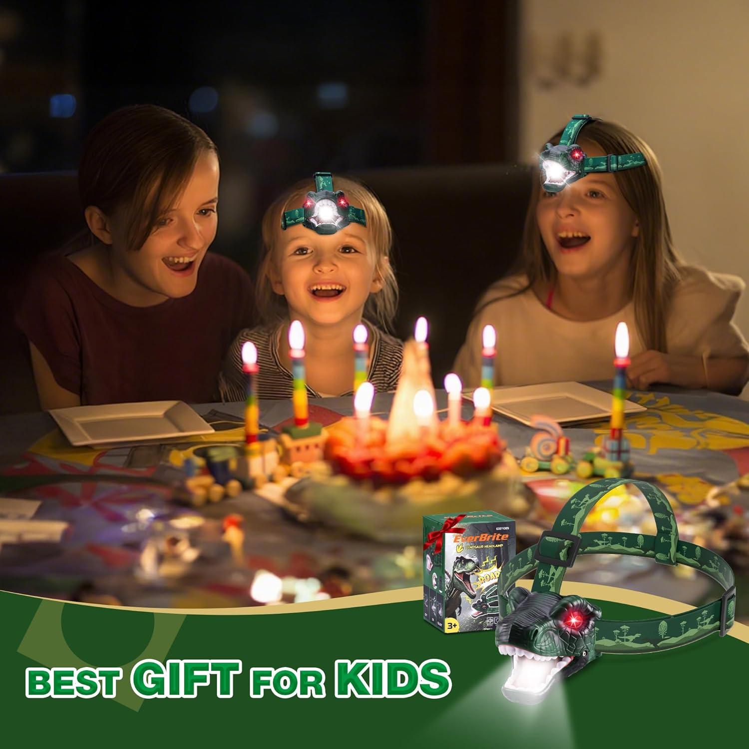 Linterna Frontal LED Dinosaurio EverBrite T-Rex para Niños