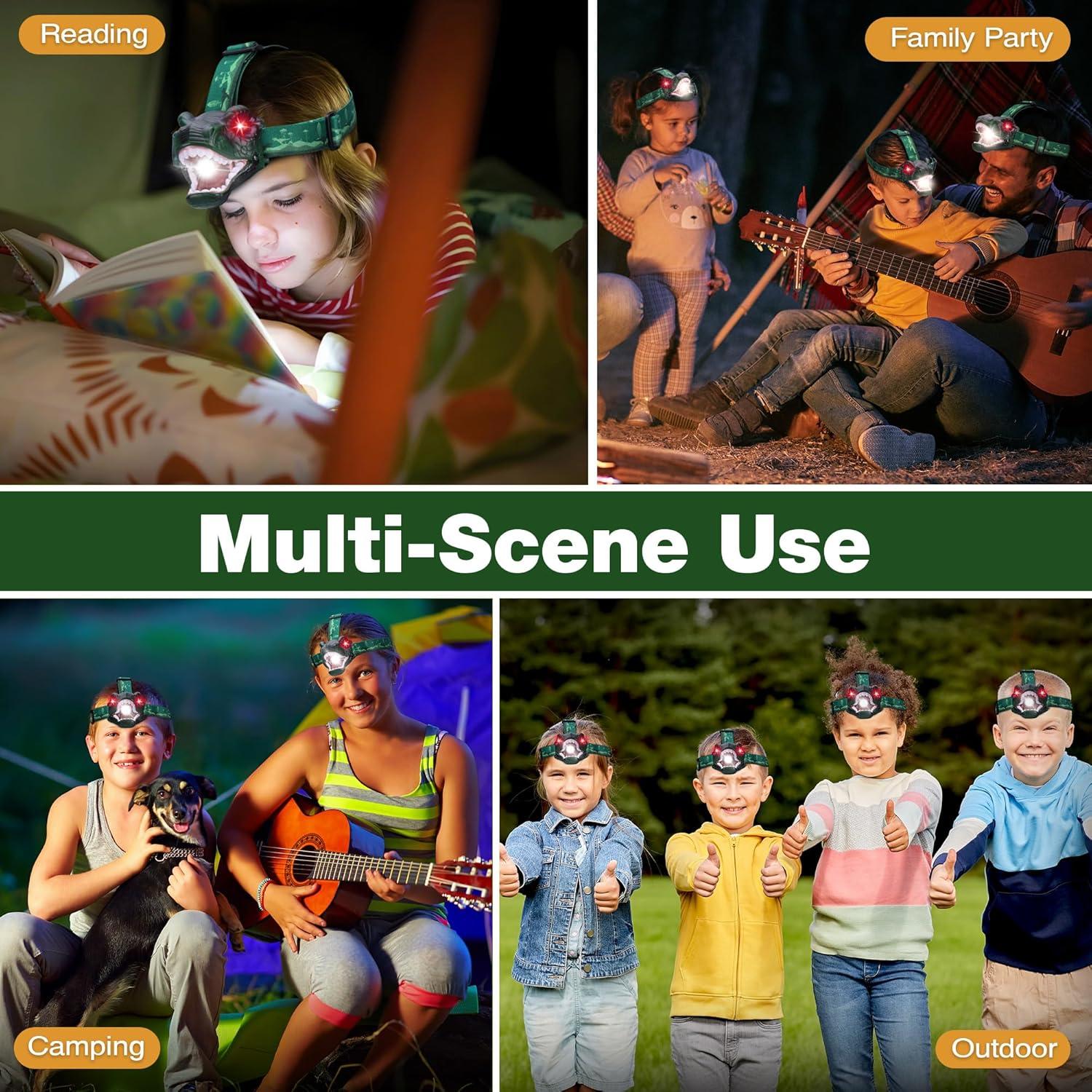 Linterna Frontal LED Dinosaurio EverBrite T-Rex para Niños