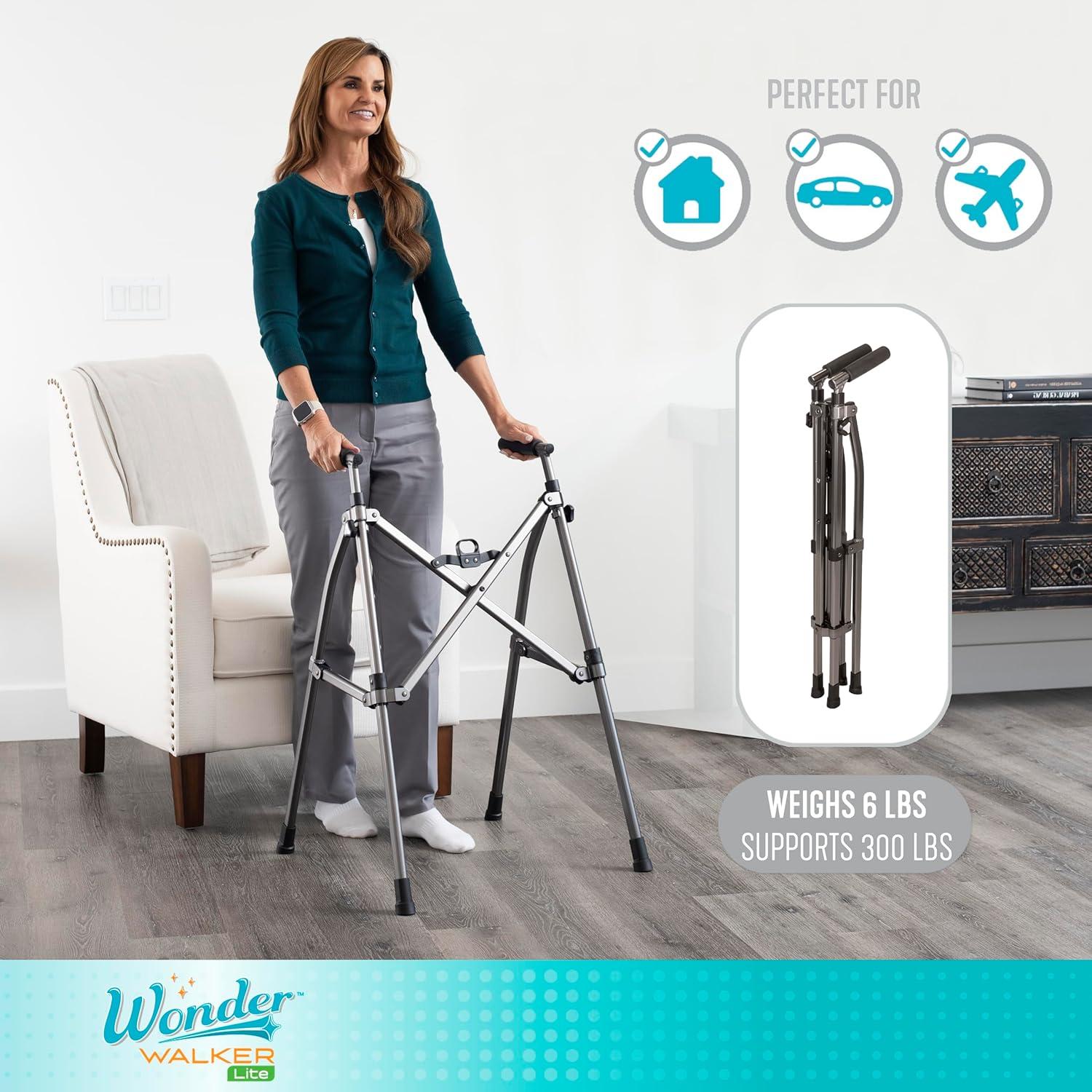 Andador Plegable Stander Wonder Walker Lite Corto 71-84 cm Nogal
