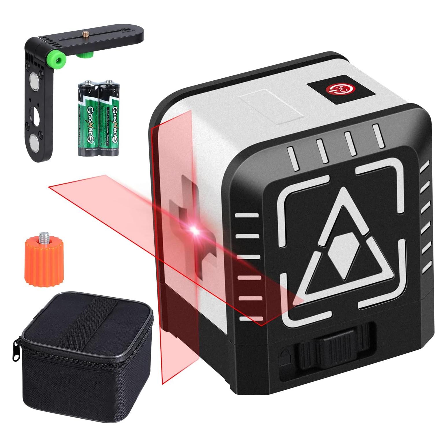 Nivel Láser Autonivelante LEERCHUANG Rojo 360° con Base Magnética