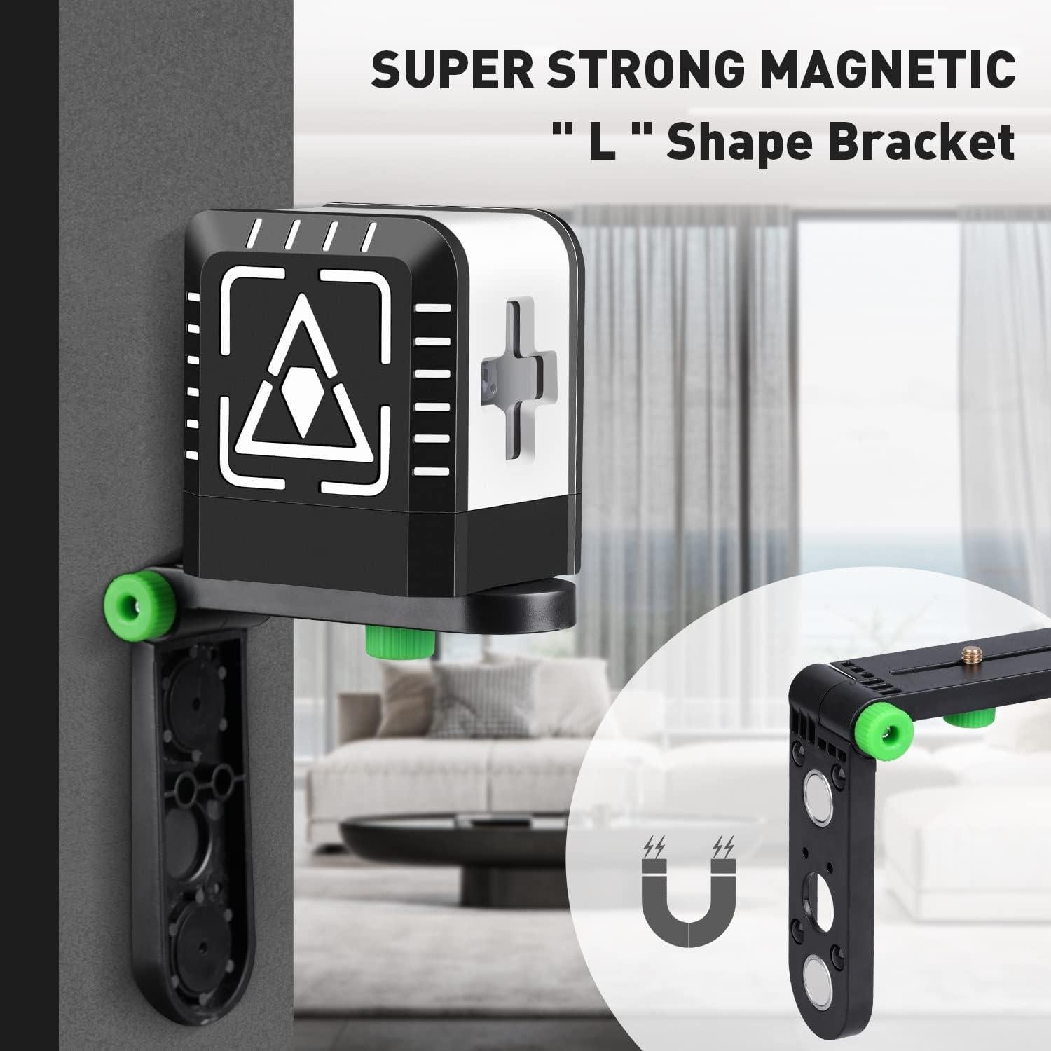 Nivel Láser Autonivelante LEERCHUANG Rojo 360° con Base Magnética