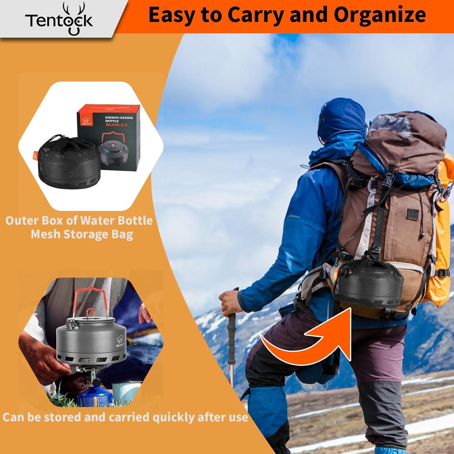 Tetera Camping Tentock 1L/1.6L Aluminio Portátil para Hervir Agua