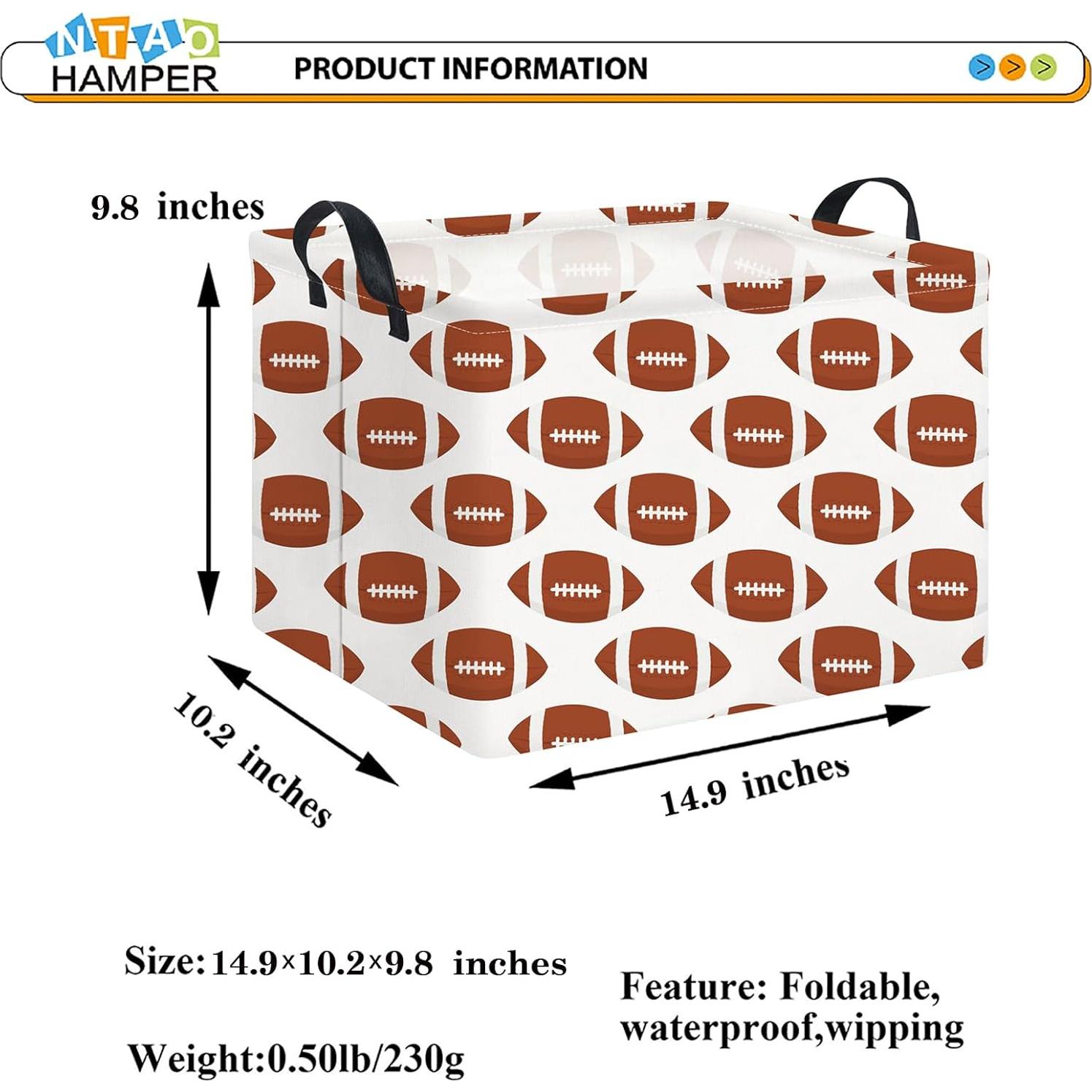 Cesta de Almacenamiento NTAOHAMPER Fútbol Americano 37.8x25.9x24.9 cm