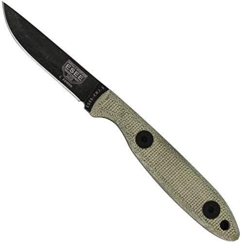 Cuchillo de Caza ESEE CR2.5 con Funda de Cuero Óxido Negro