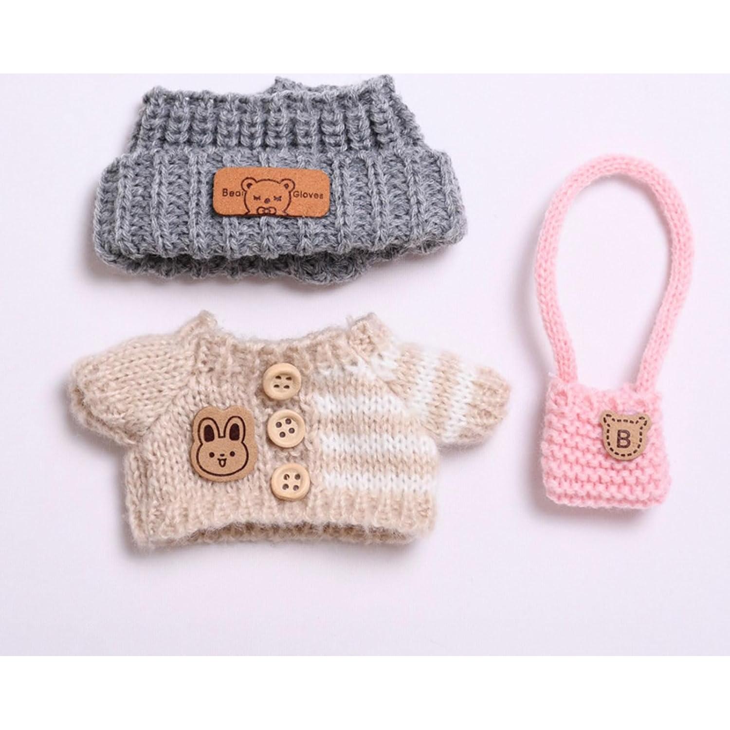 Conjunto de Ropa para Muñeca de Peluche GOBKVK 3 Piezas Beige