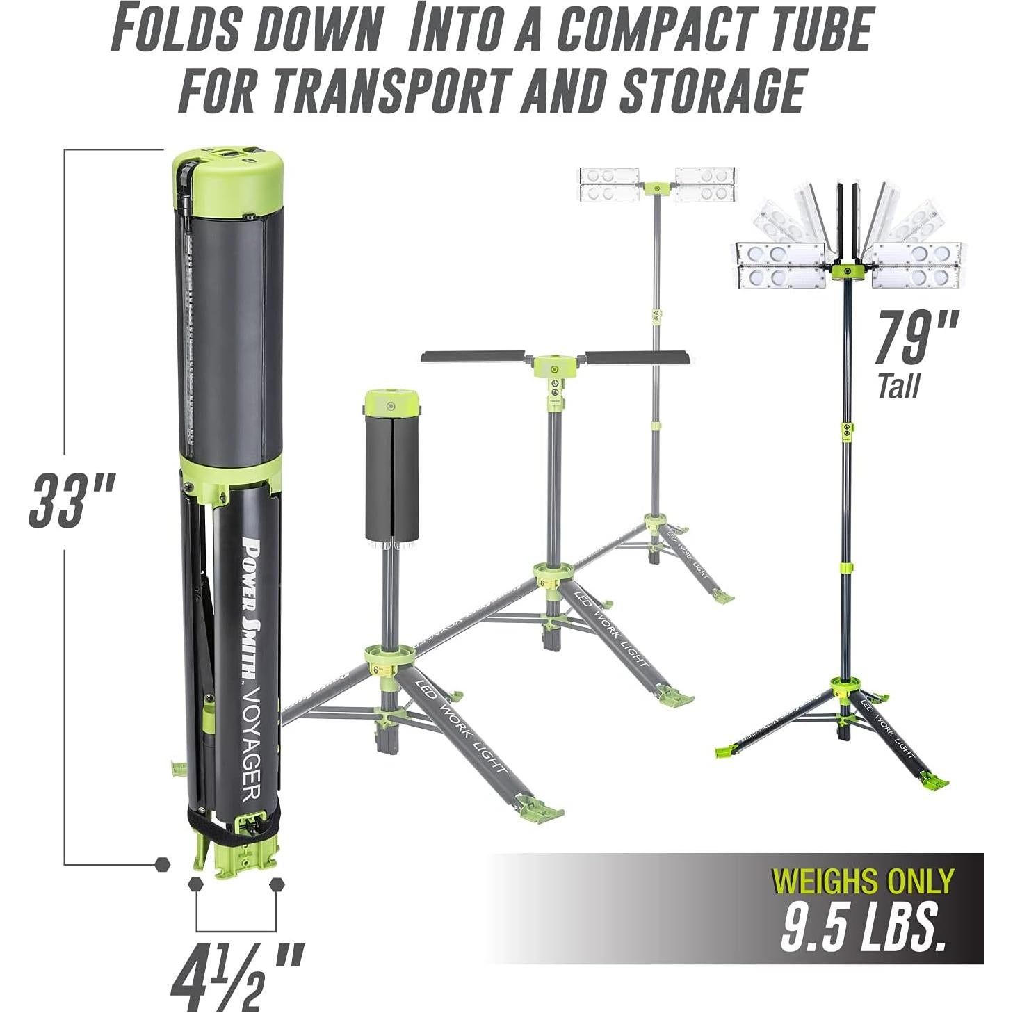 Luz de Trabajo LED PowerSmith Voyager 8000 Lúmenes Plegable