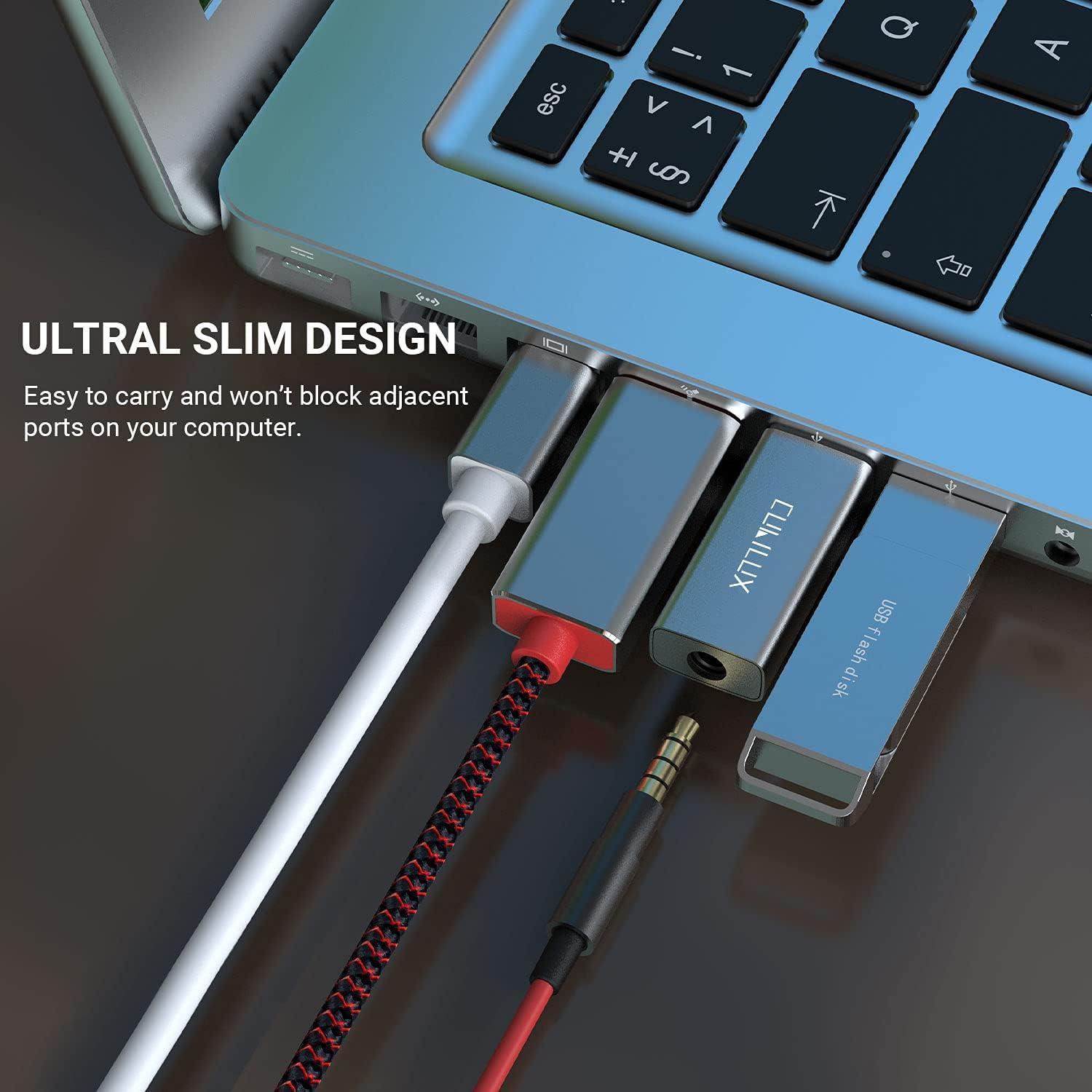 Adaptador de Sonido Externo USB Cubilux 96KHz 24bit TRRS