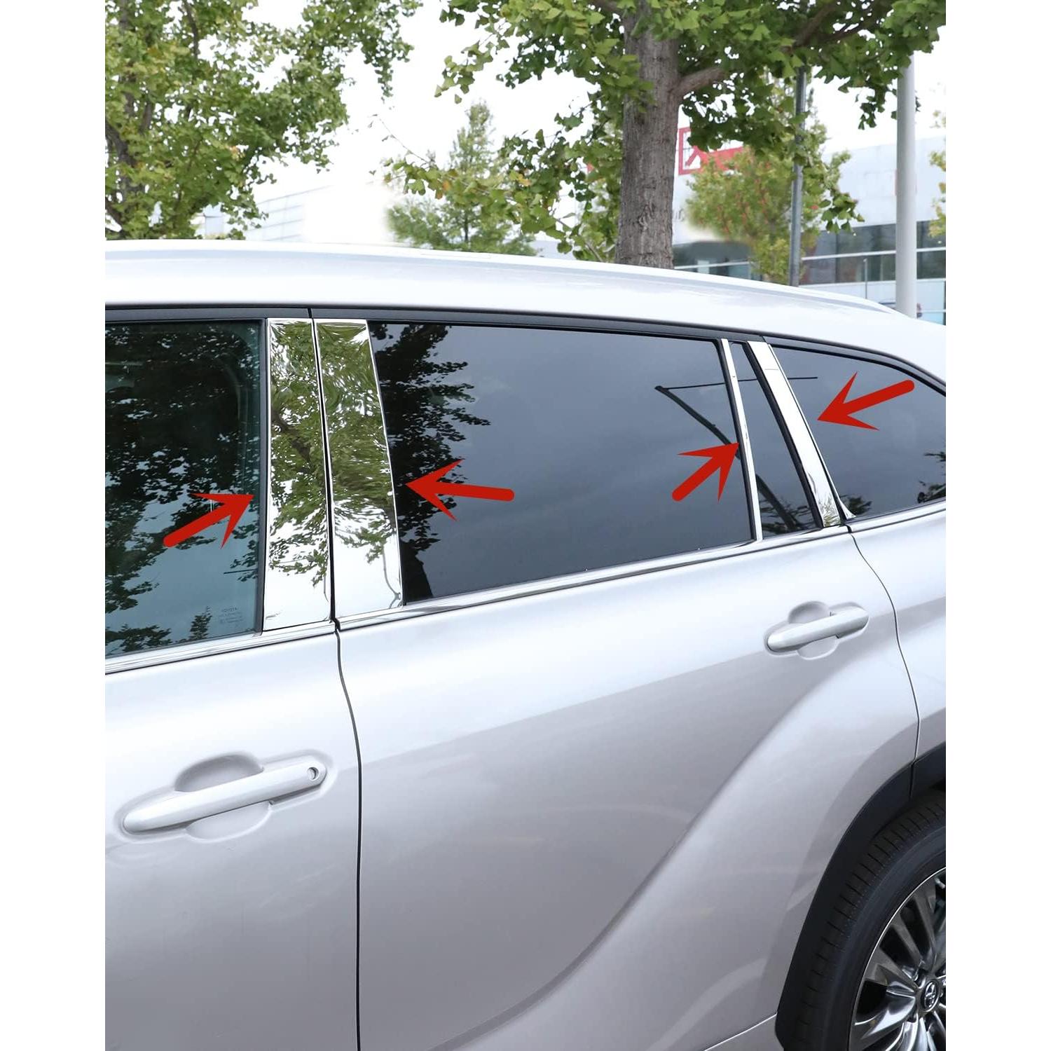 Molduras de Pilar de Ventana YAKANEY para Toyota Highlander 2020-2025