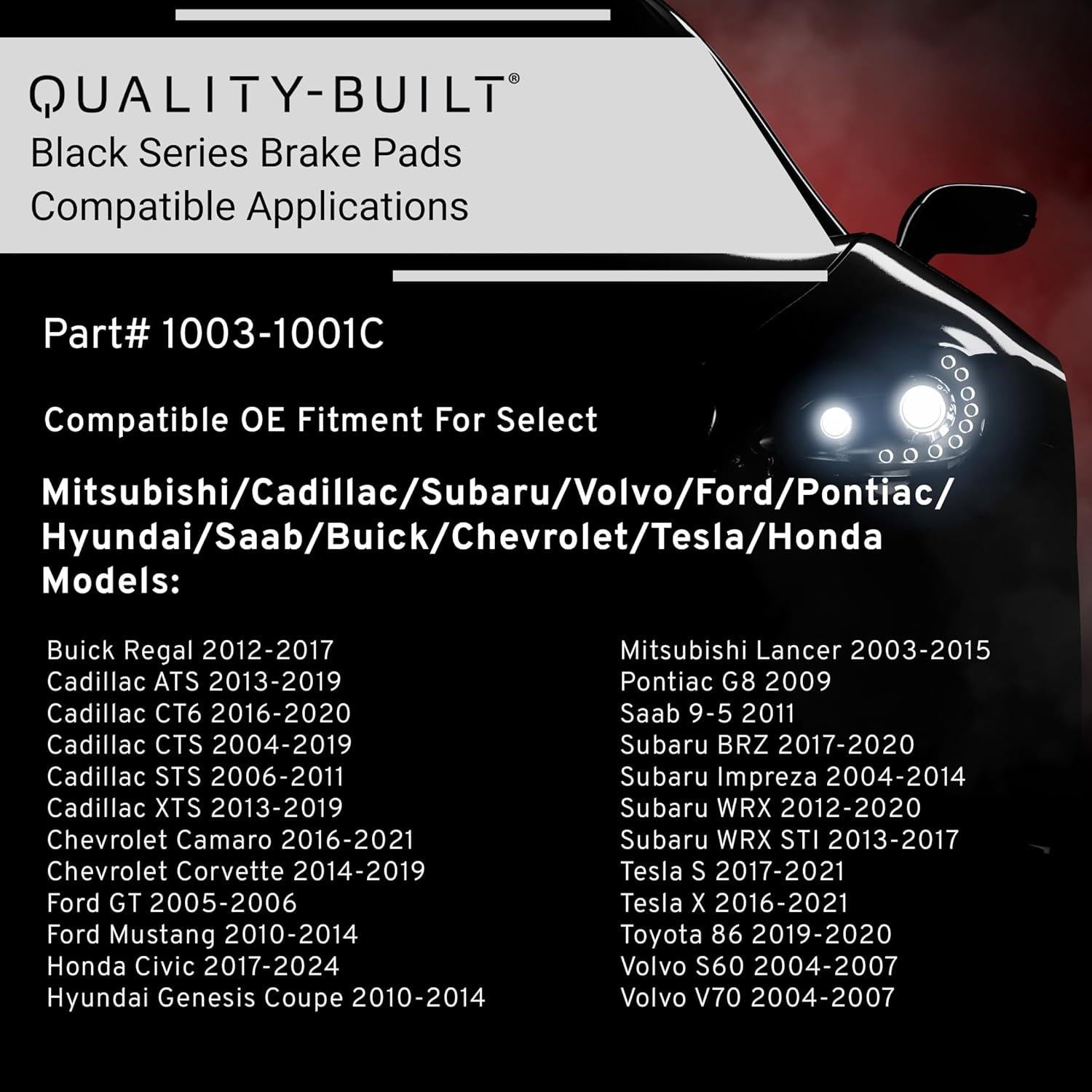 Pastillas de freno cerámicas Quality-Built Black Series 1003-1001C