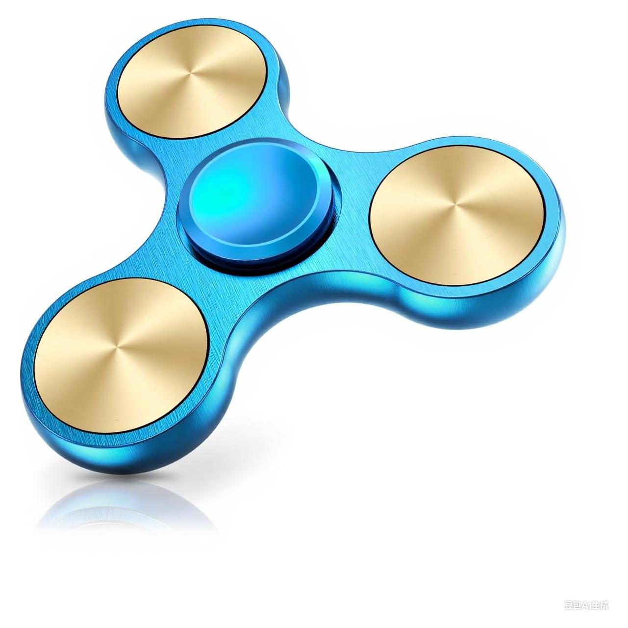 Fidget Spinner ATESSON Metal Azul, Acero Inoxidable, 10.2 cm