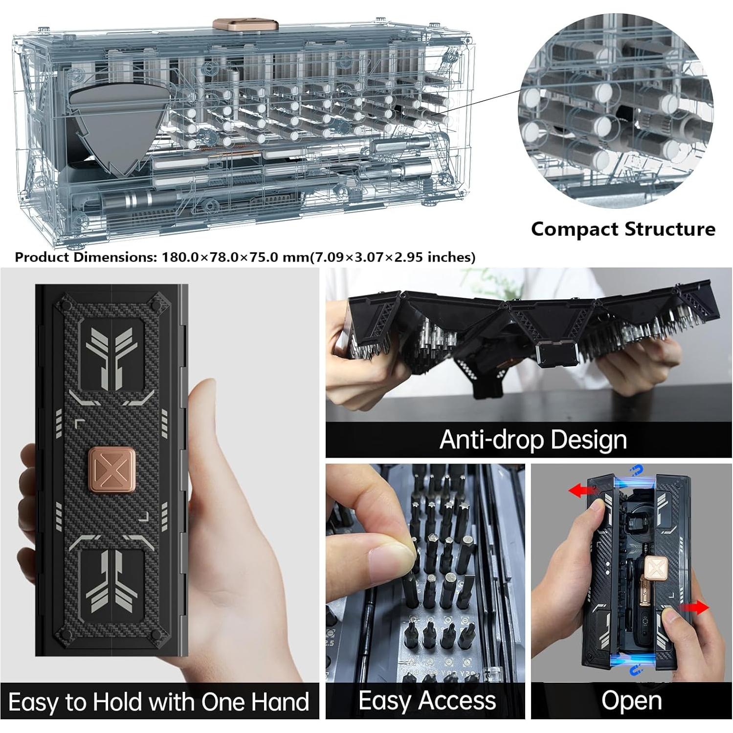 Destornillador Eléctrico JAKEMY FO167 180 Puntas Precisión