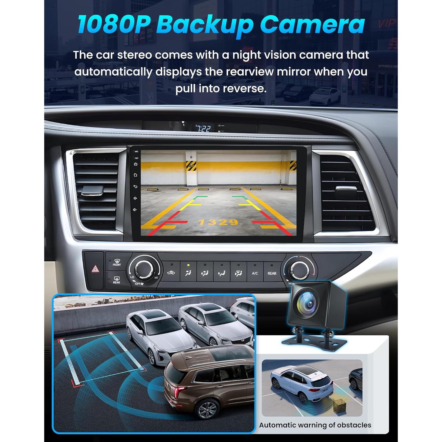 Estéreo Android 10" Jufodrca para Toyota Highlander 2008-2013