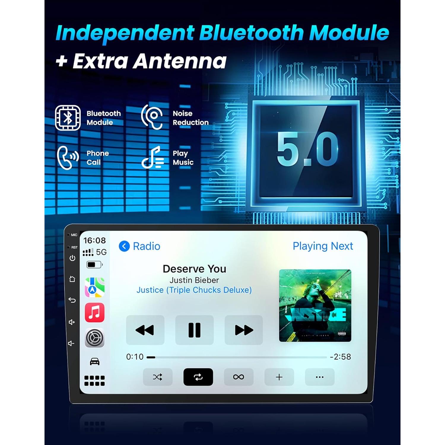 Estéreo Android 10" Jufodrca para Toyota Highlander 2008-2013