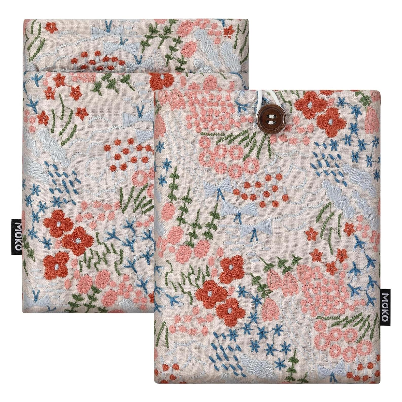 Funda Acolchada MoKo para eReader 6-7" Floral Beige