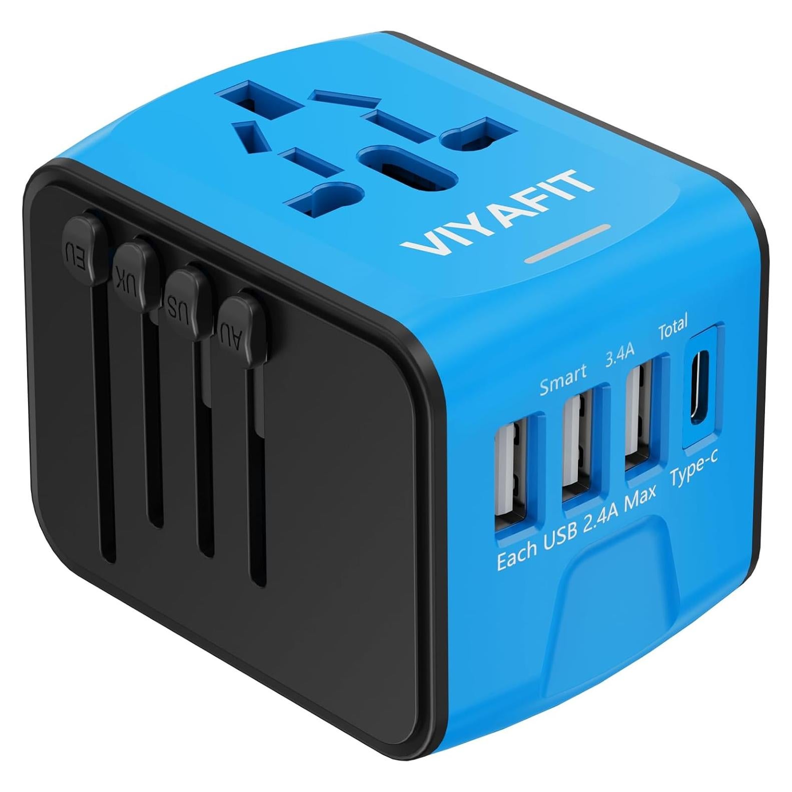 Adaptador de Viaje Universal 5 en 1 Shenzhen Ouli Azul