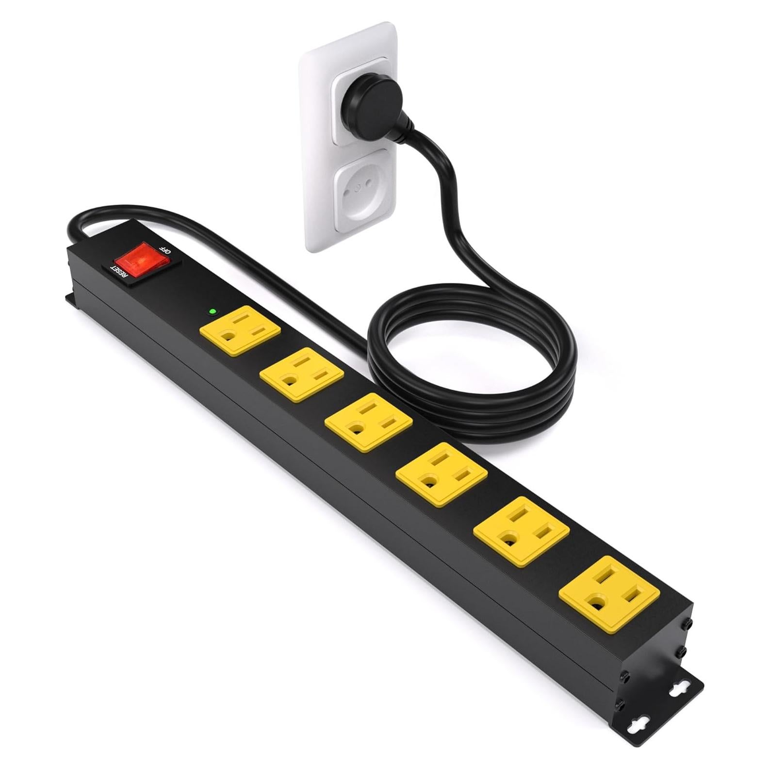 Regleta de Poder OKCHILD 6 Salidas 1.83m Metal 2700J 15A