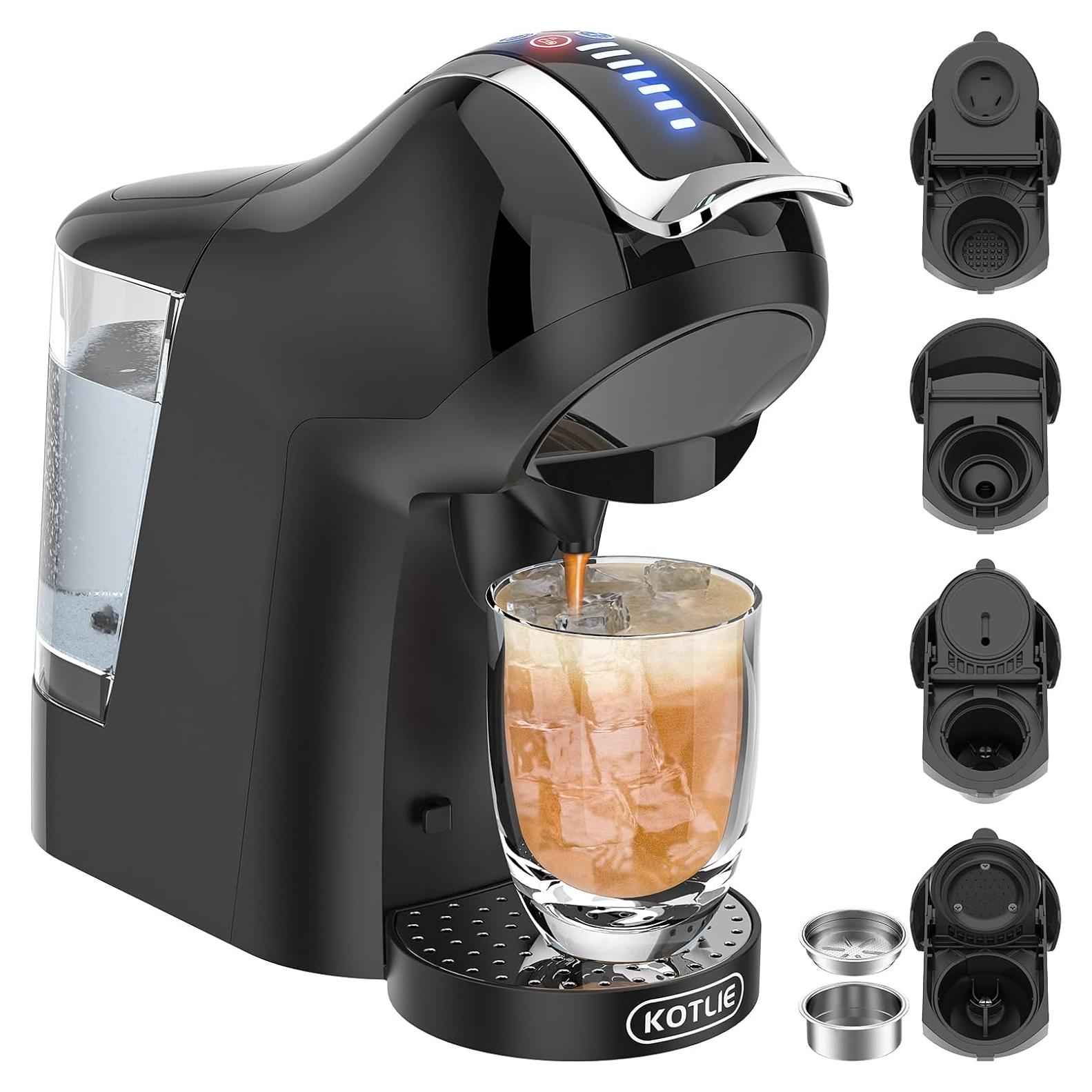 KOTLIE Máquina de Café Espresso EM-308A 5en1 19Bar Negra