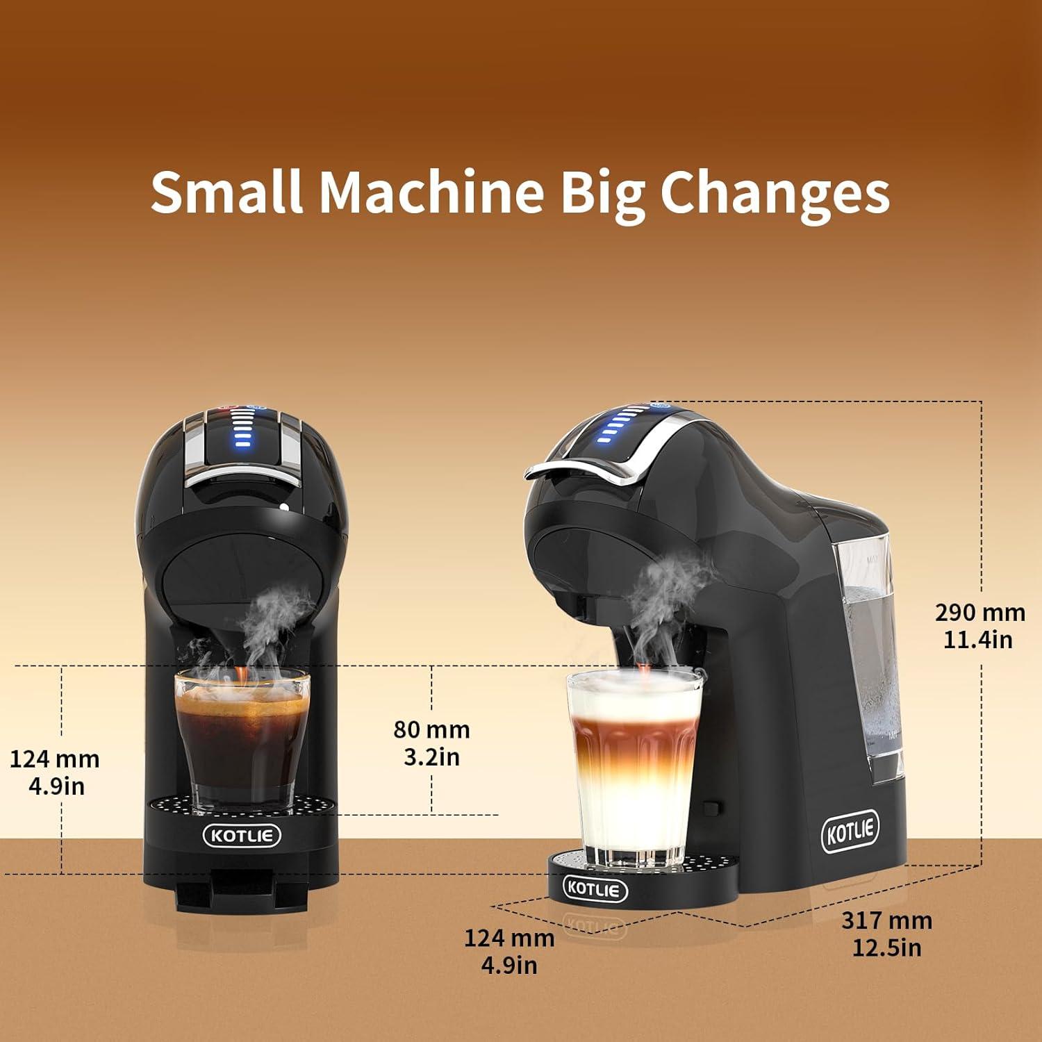 KOTLIE Máquina de Café Espresso EM-308A 5en1 19Bar Negra