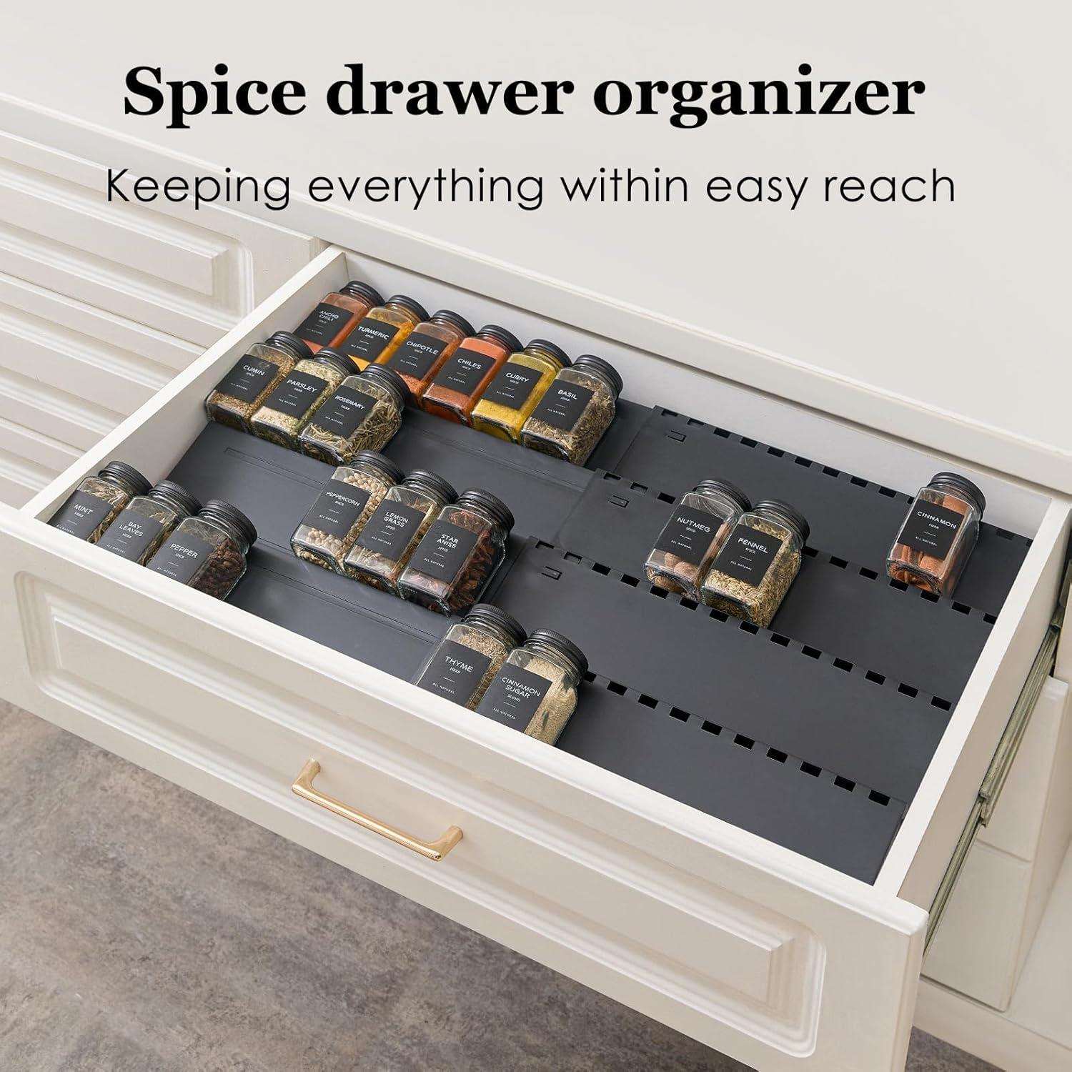 Organizador de Cajones de Especias Homhut, 5 Niveles Expandible 33-62 cm