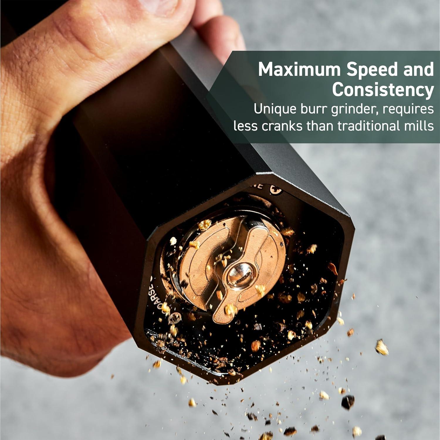 Molino de Pimienta HexClad HCPMILL, Aluminio Negro, Ajustable