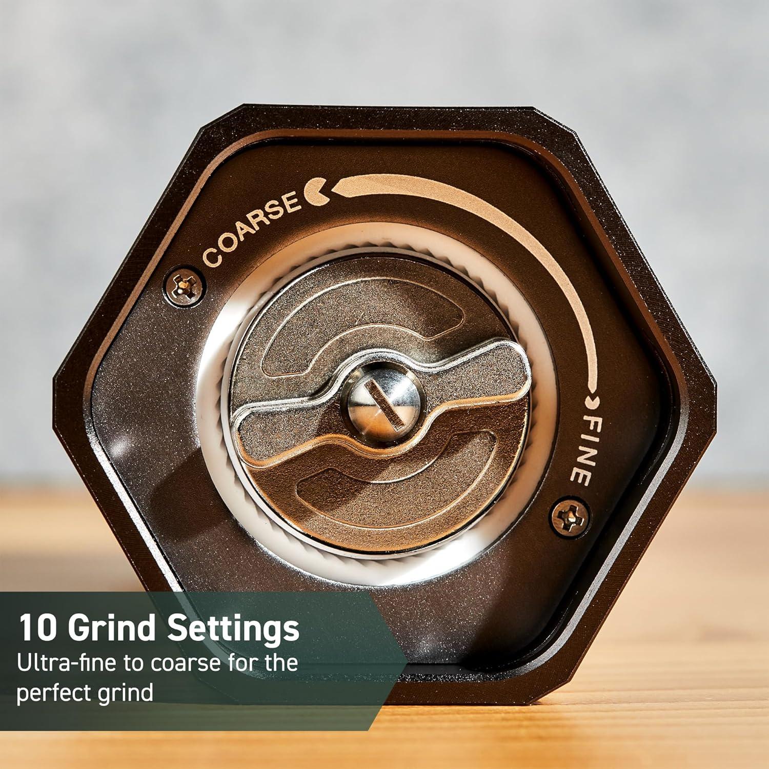 Molino de Pimienta HexClad HCPMILL, Aluminio Negro, Ajustable