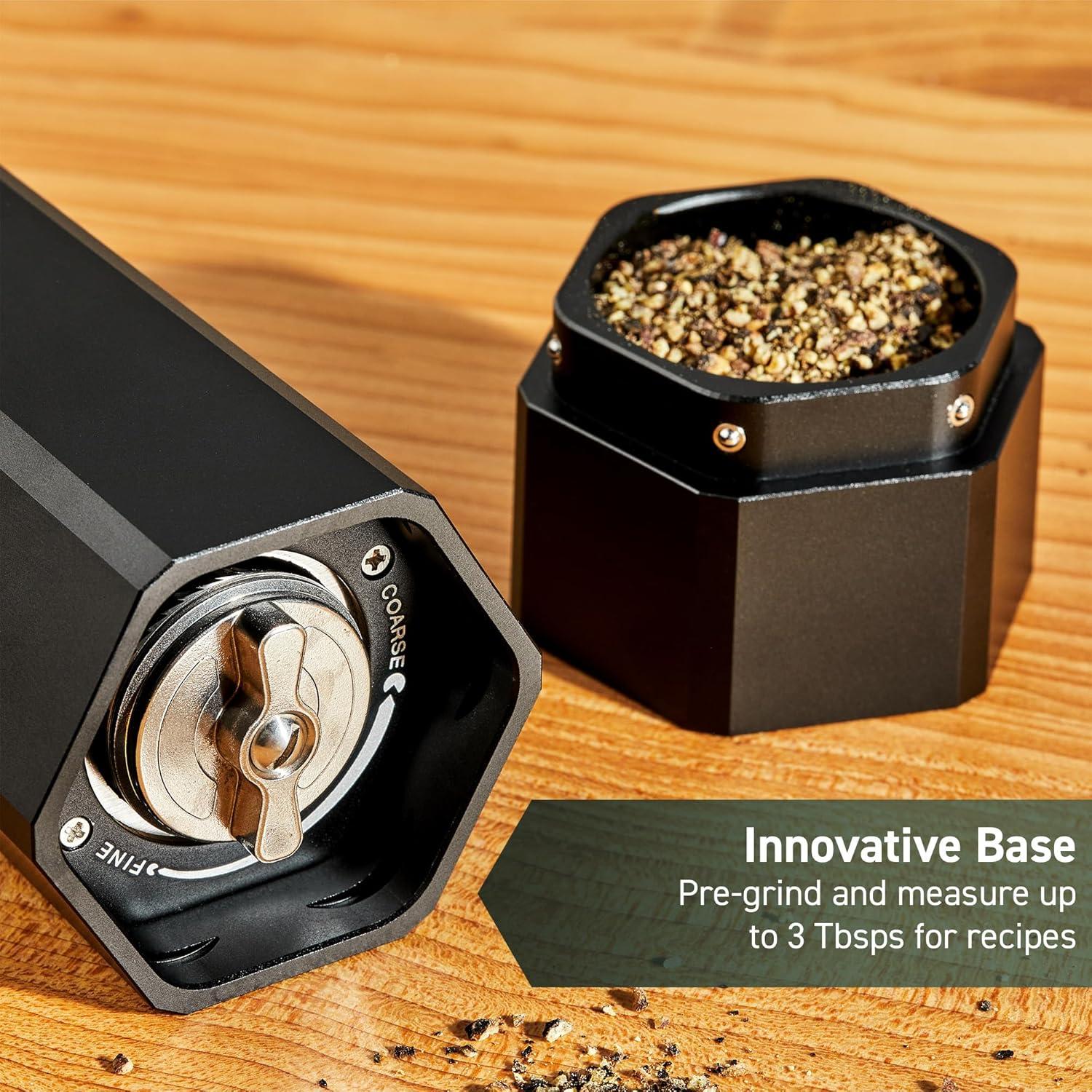 Molino de Pimienta HexClad HCPMILL, Aluminio Negro, Ajustable