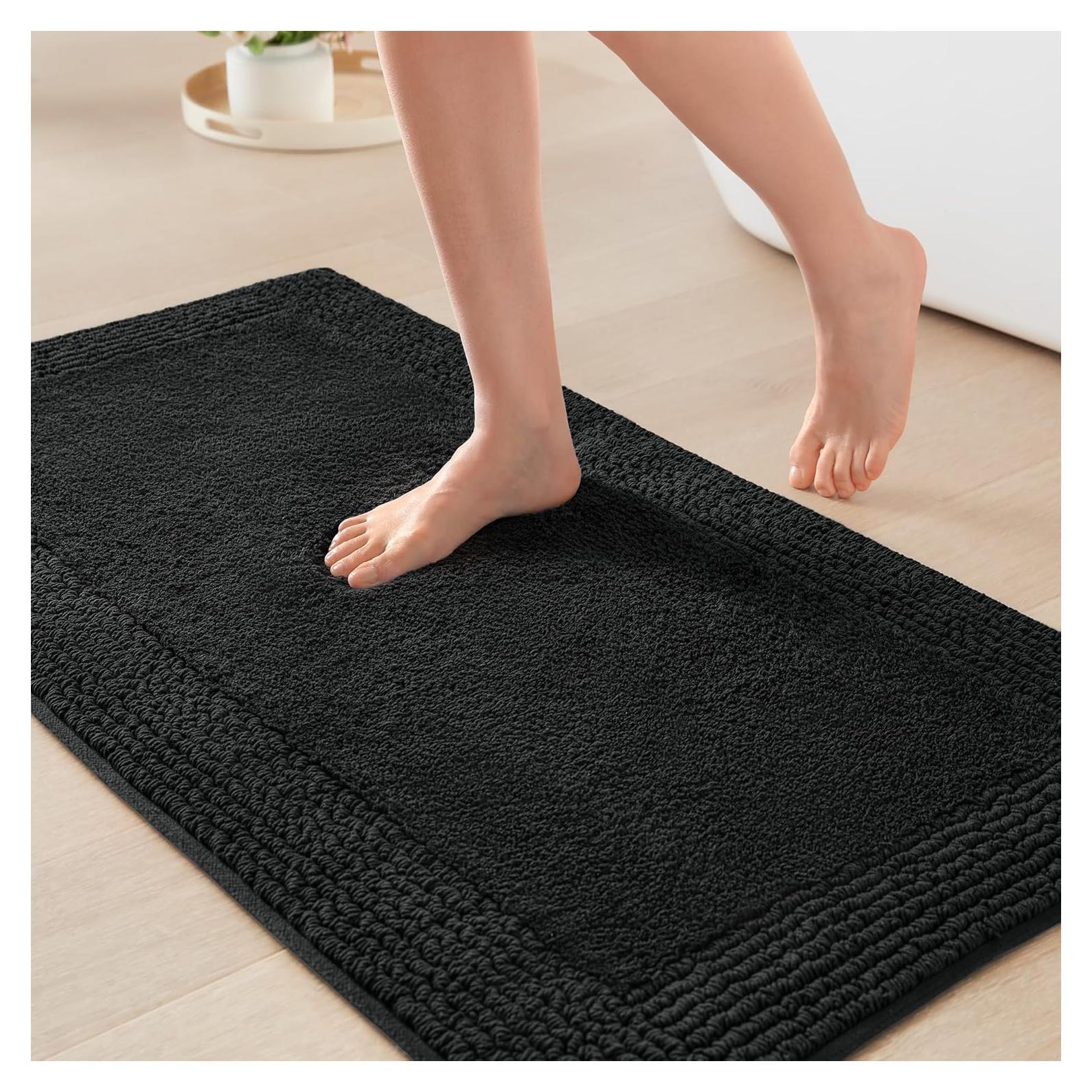 Alfombra de baño Madison Park Splendor 100% algodón 43x61 cm negra