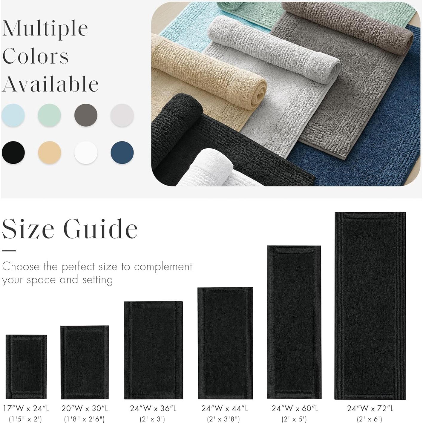 Alfombra de baño Madison Park Splendor 100% algodón 43x61 cm negra