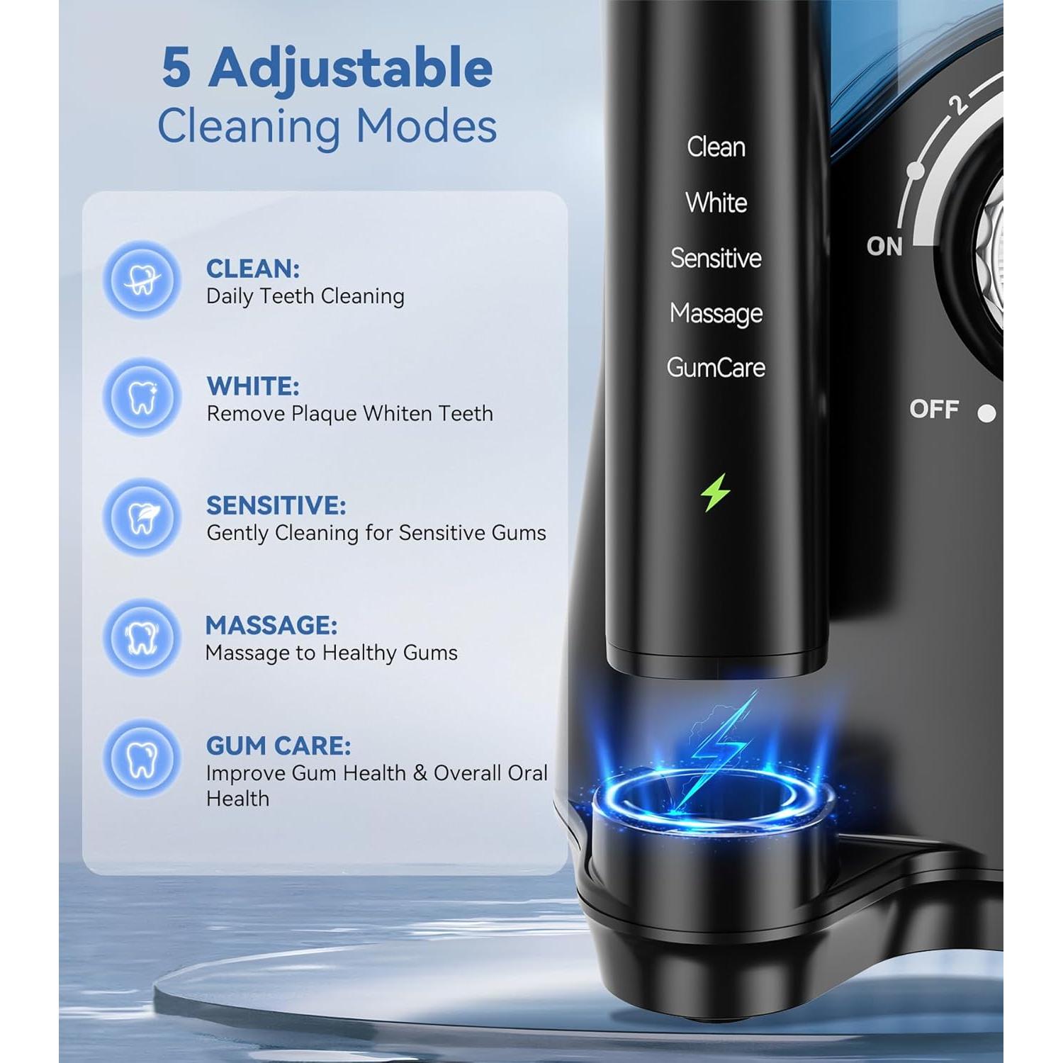 Combo Irrigador Dental y Cepillo Eléctrico HEXAYA 600ml 10 Modos