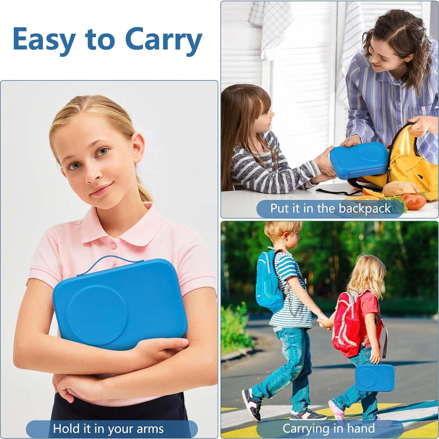 Caja de Almuerzo MAISON HUIS Azul 3 Compartimentos a Prueba de Fugas