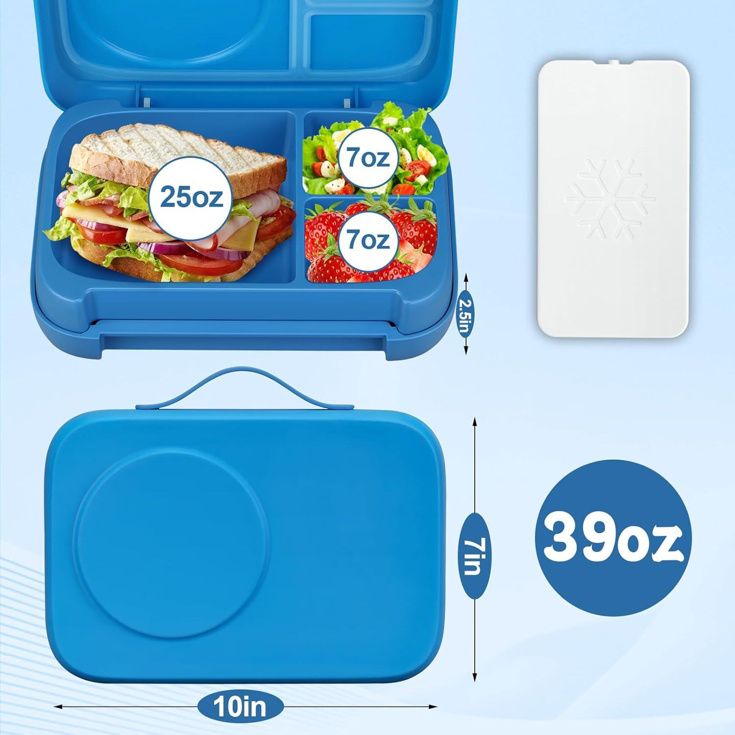 Caja de Almuerzo MAISON HUIS Azul 3 Compartimentos a Prueba de Fugas