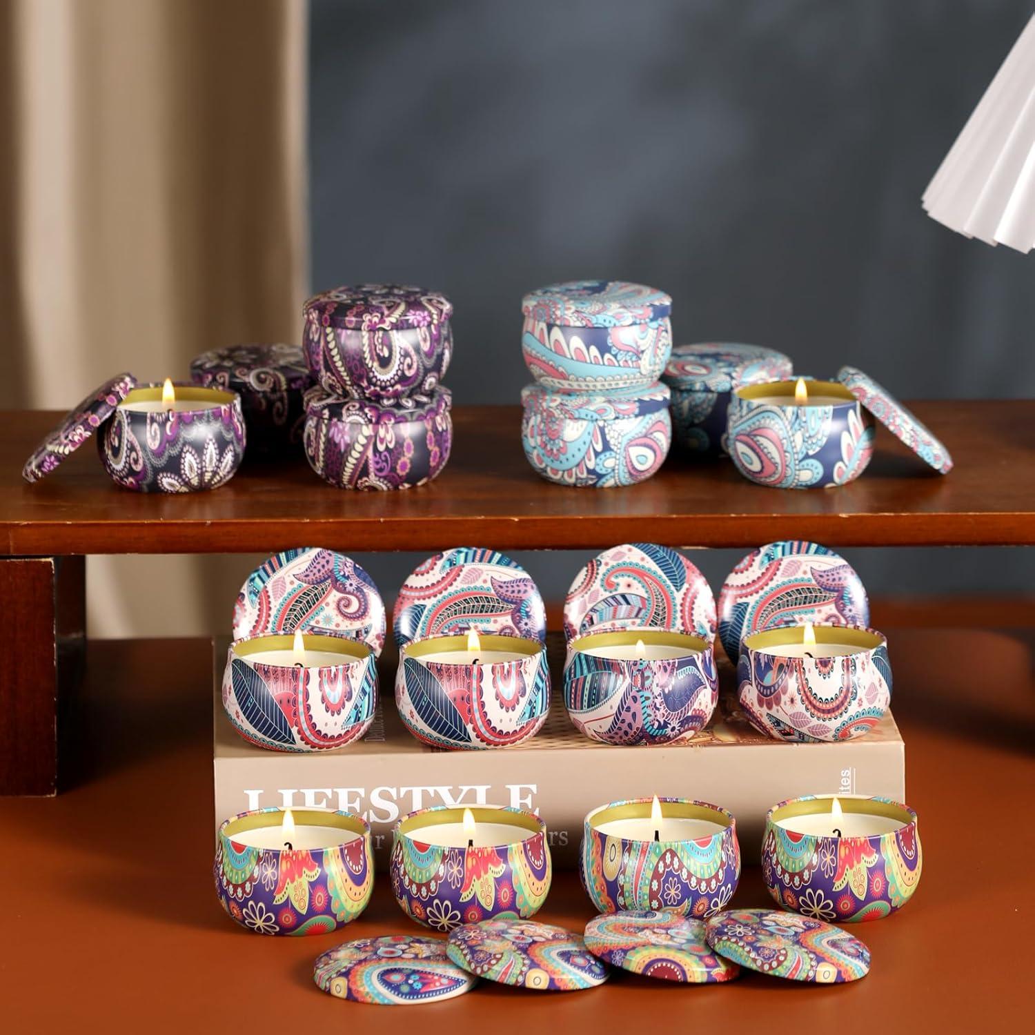 Juego de Velas Aromáticas Kedtui 16 Pack Cera de Soja Natural