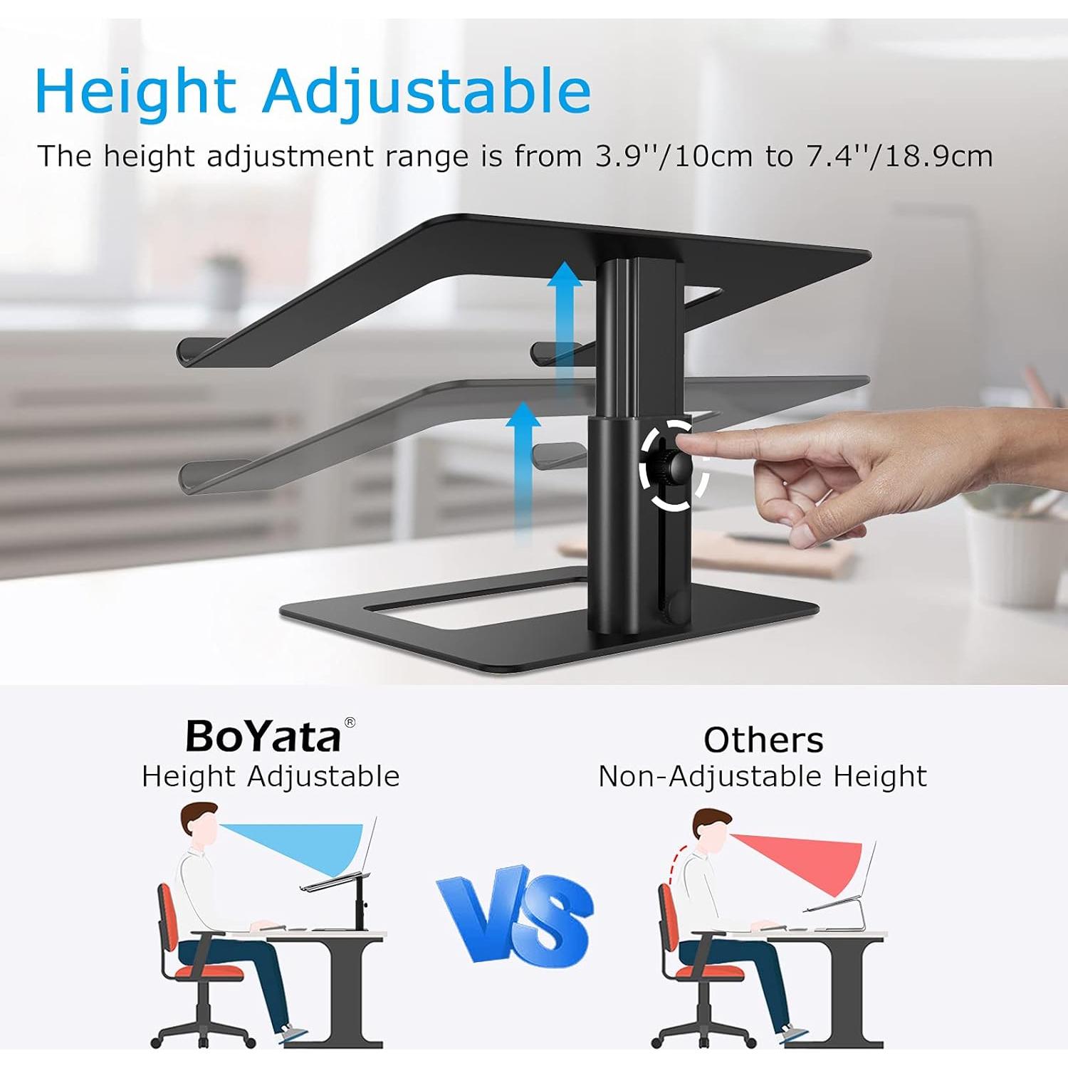 Soporte para Laptop BoYata M6 Negro Ajustable 9.9-18.8 cm