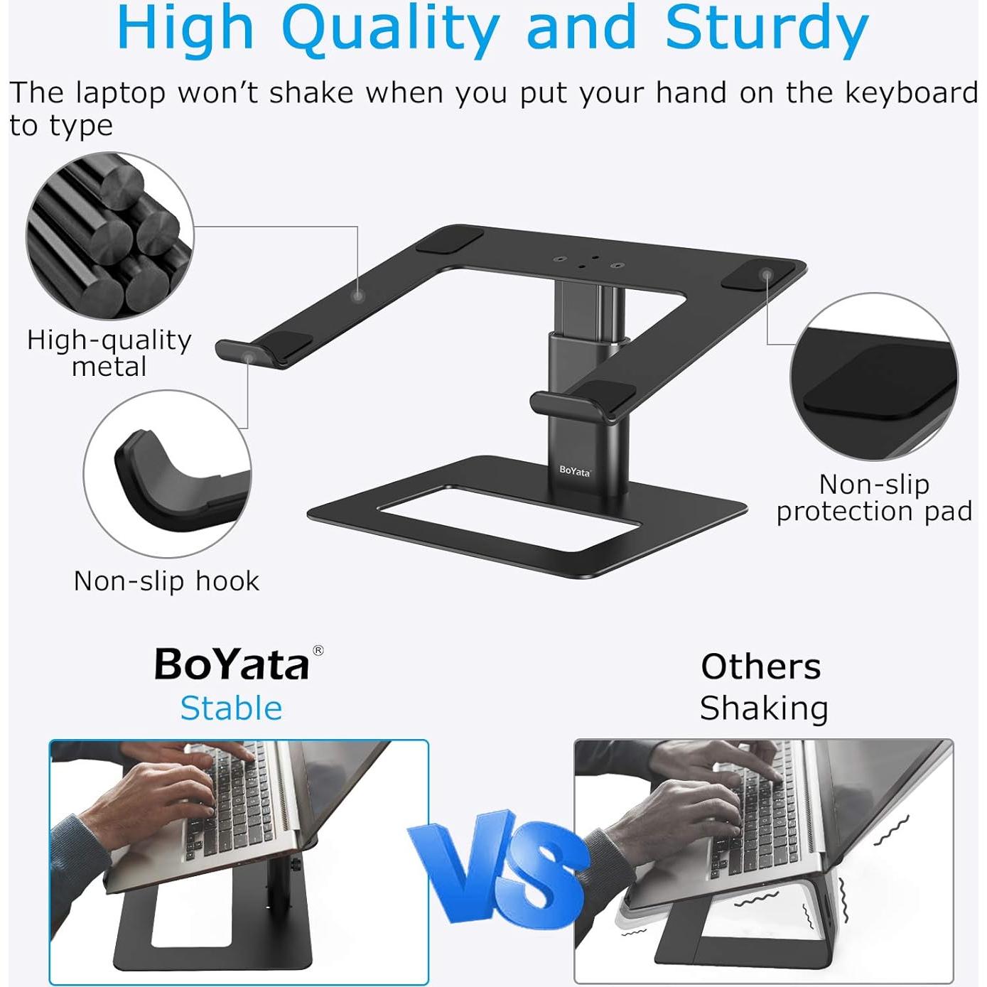 Soporte para Laptop BoYata M6 Negro Ajustable 9.9-18.8 cm