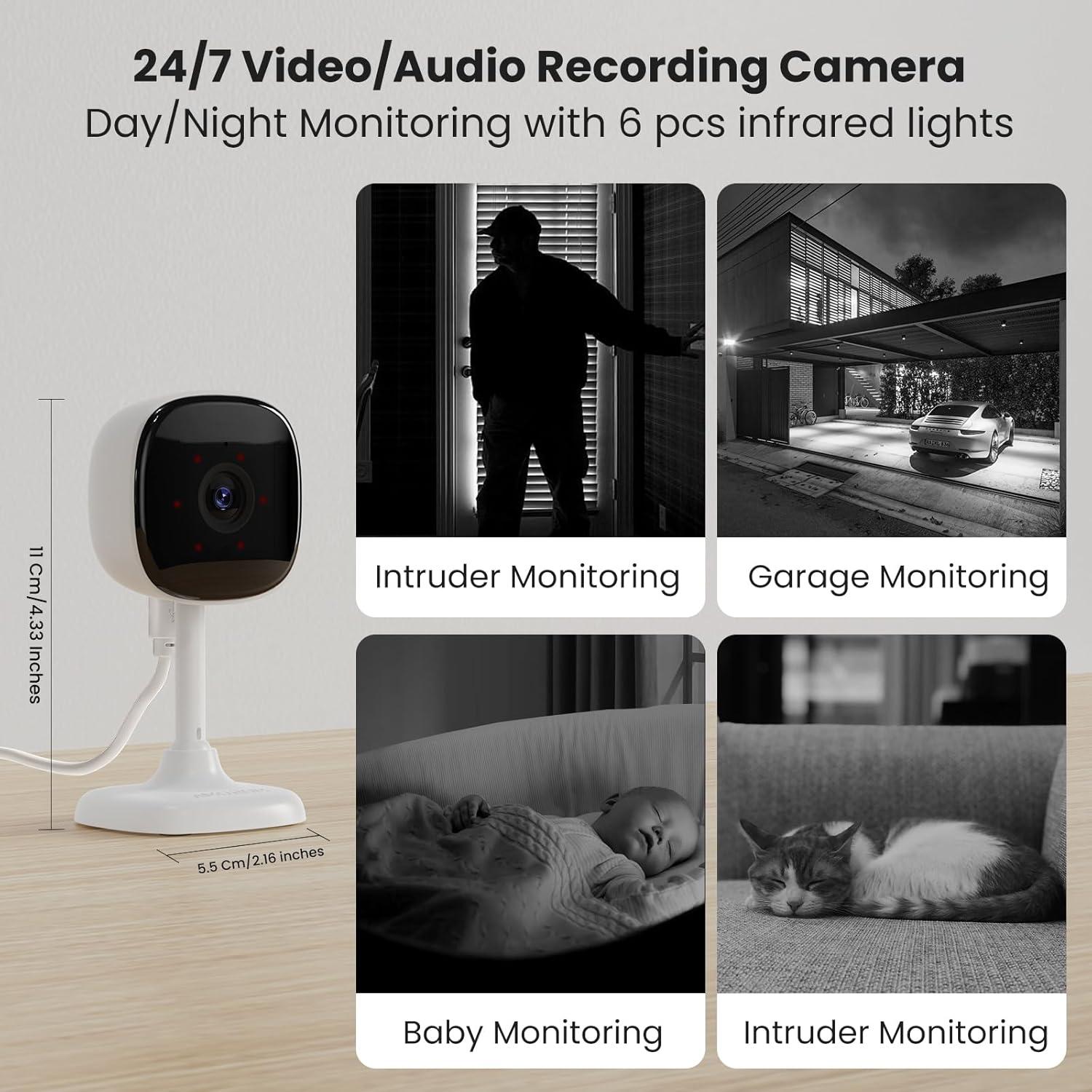 Cámara de Seguridad WiFi Interior AMOROM 1080P con Audio Bidireccional