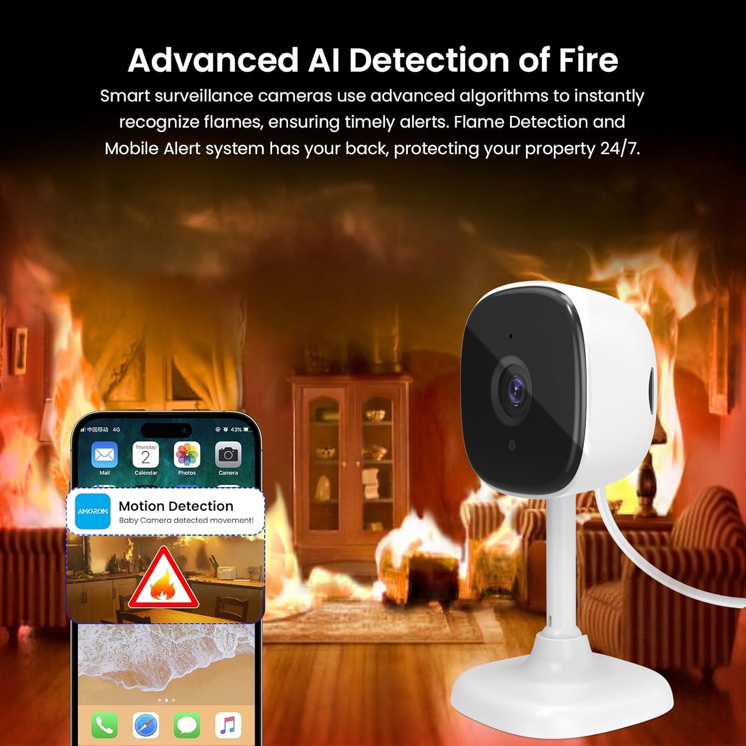 Cámara de Seguridad WiFi Interior AMOROM 1080P con Audio Bidireccional