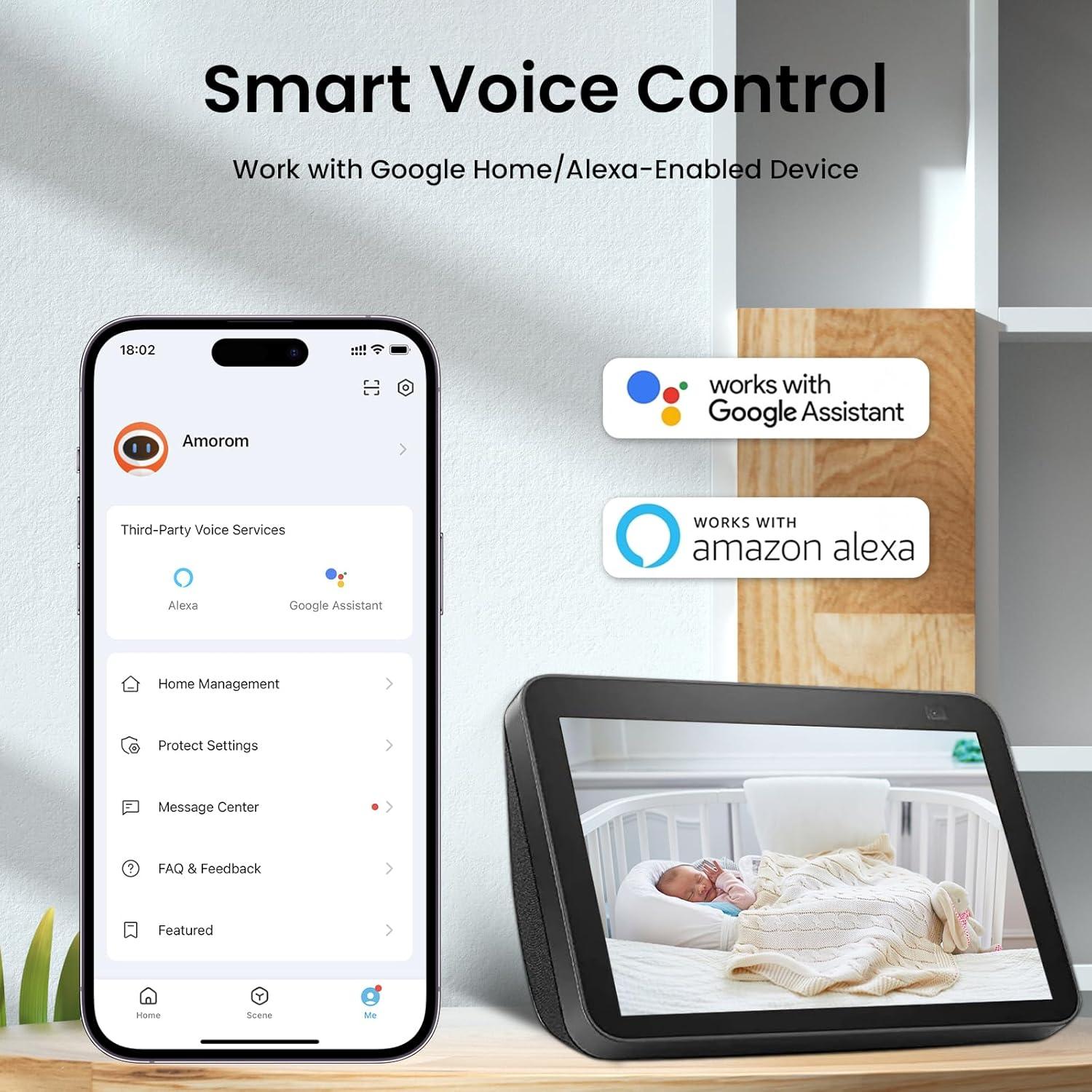 Cámara de Seguridad WiFi Interior AMOROM 1080P con Audio Bidireccional