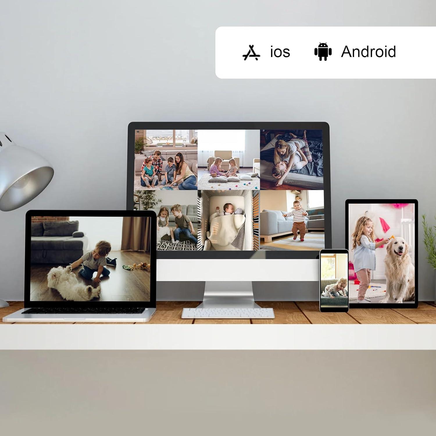 Cámara de Seguridad WiFi Interior AMOROM 1080P con Audio Bidireccional