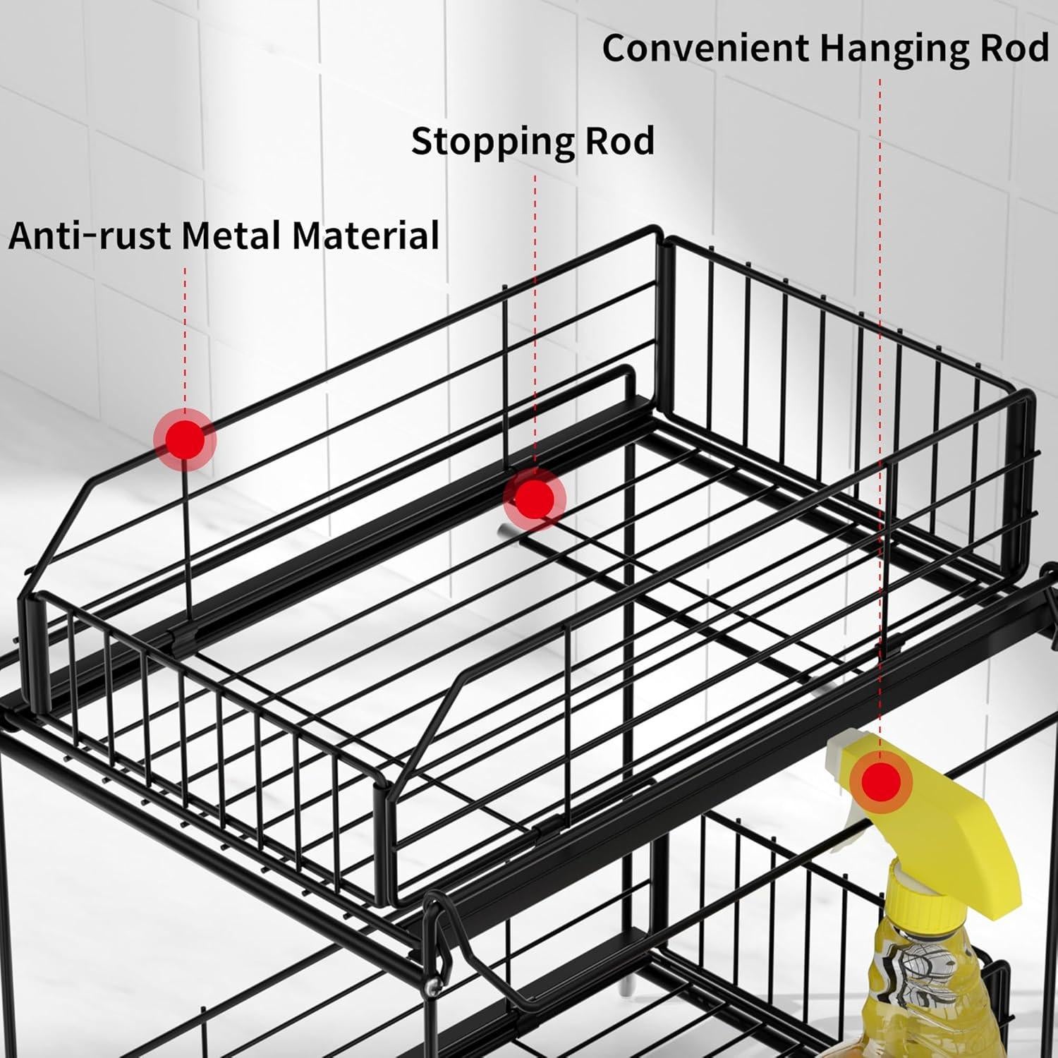 Organizador Bajo Fregadero SUEH DESIGN 2 Niveles Metal Negro