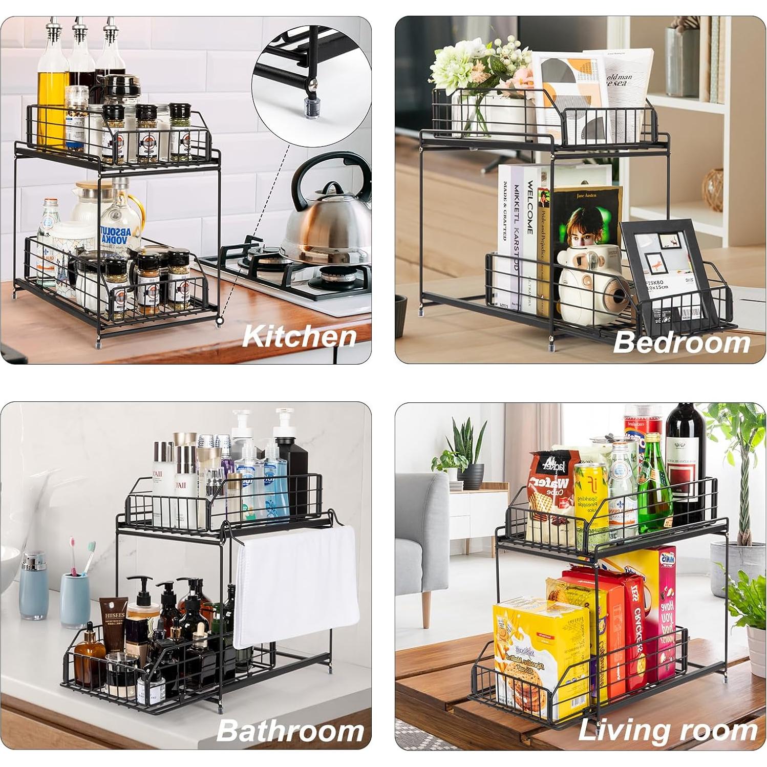 Organizador Bajo Fregadero SUEH DESIGN 2 Niveles Metal Negro