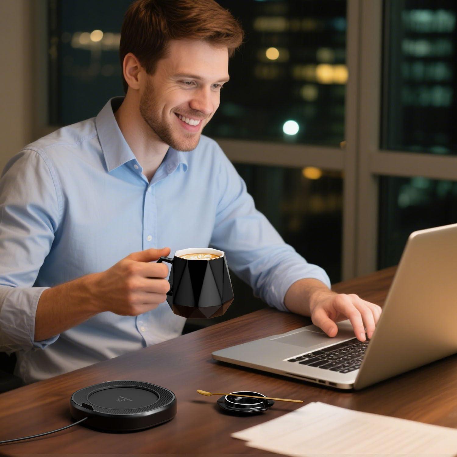 Calentador de Tazas Eléctrico Bsigo con Taza Cerámica 414ml
