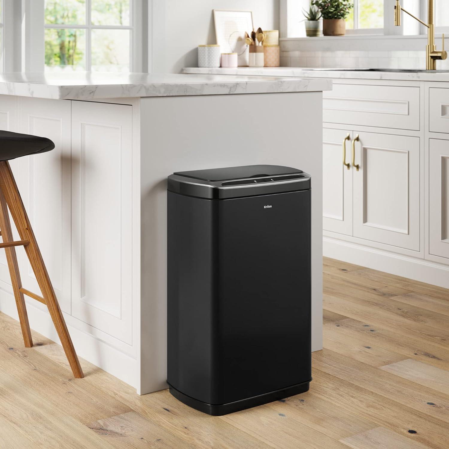 Basurero KRAUS GarbagePro 49L Rectangular Negro Mate con Sensor