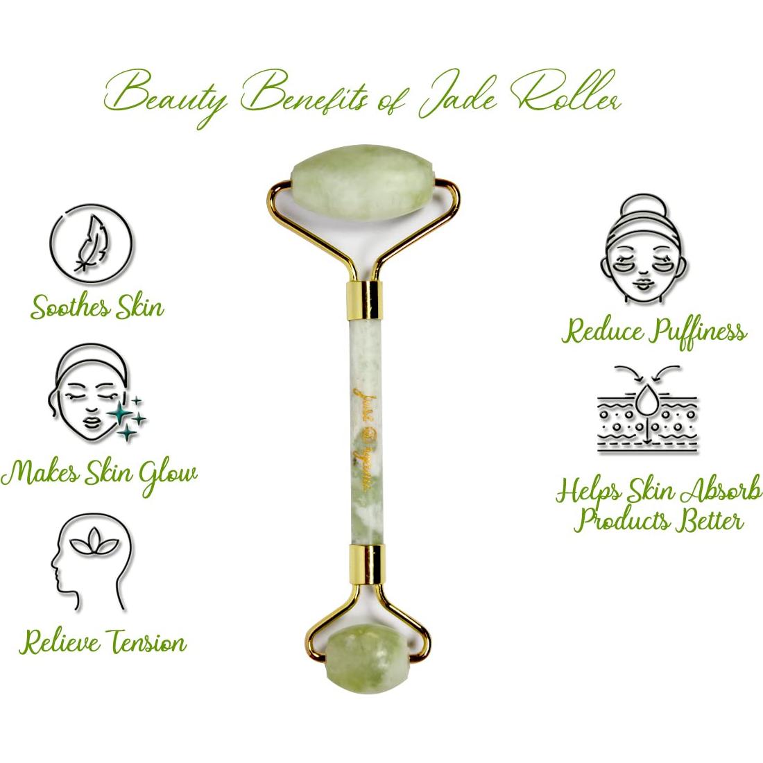 Juego de Rodillo de Jade y Gua Sha Sky Zone 3 Piezas Verde