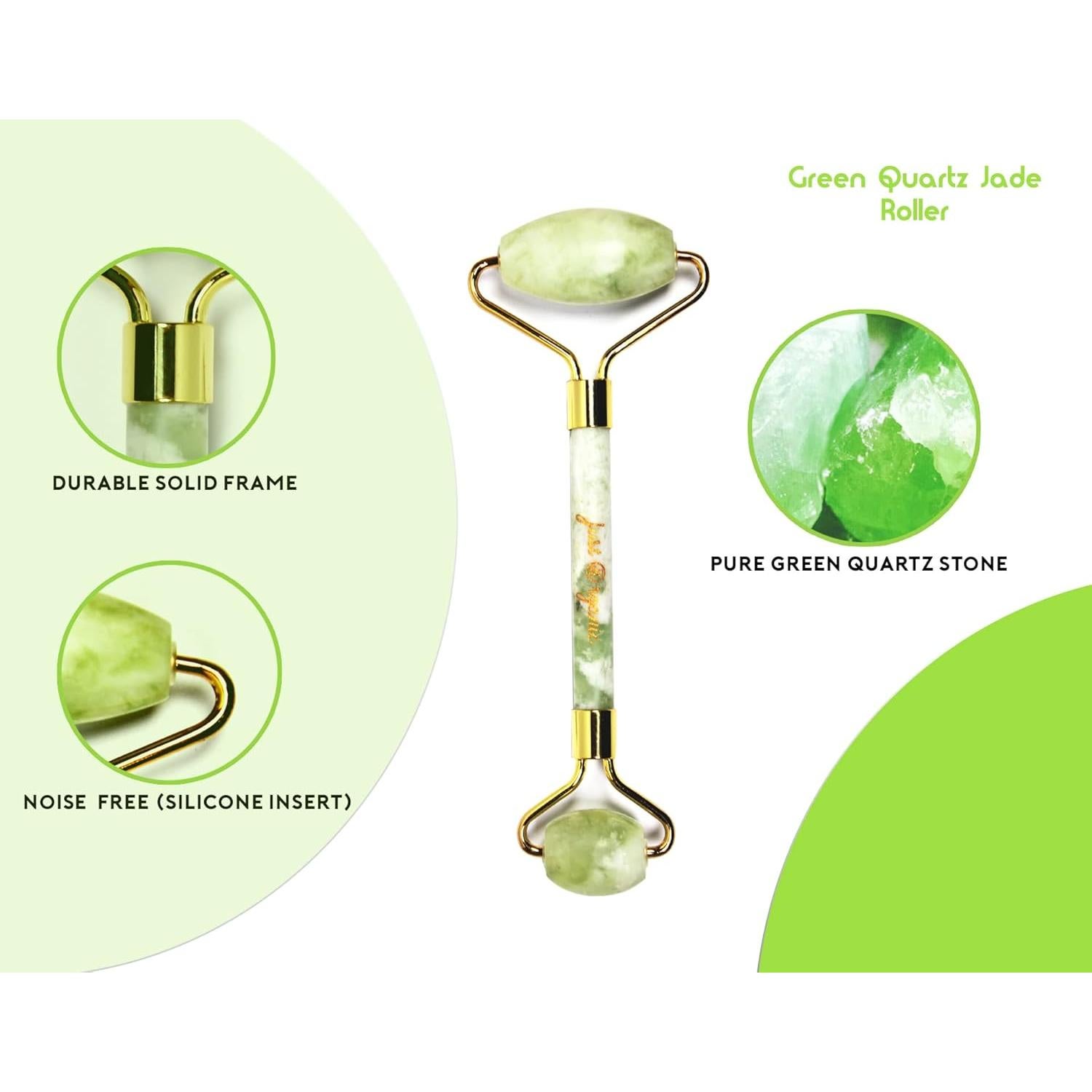 Juego de Rodillo de Jade y Gua Sha Sky Zone 3 Piezas Verde