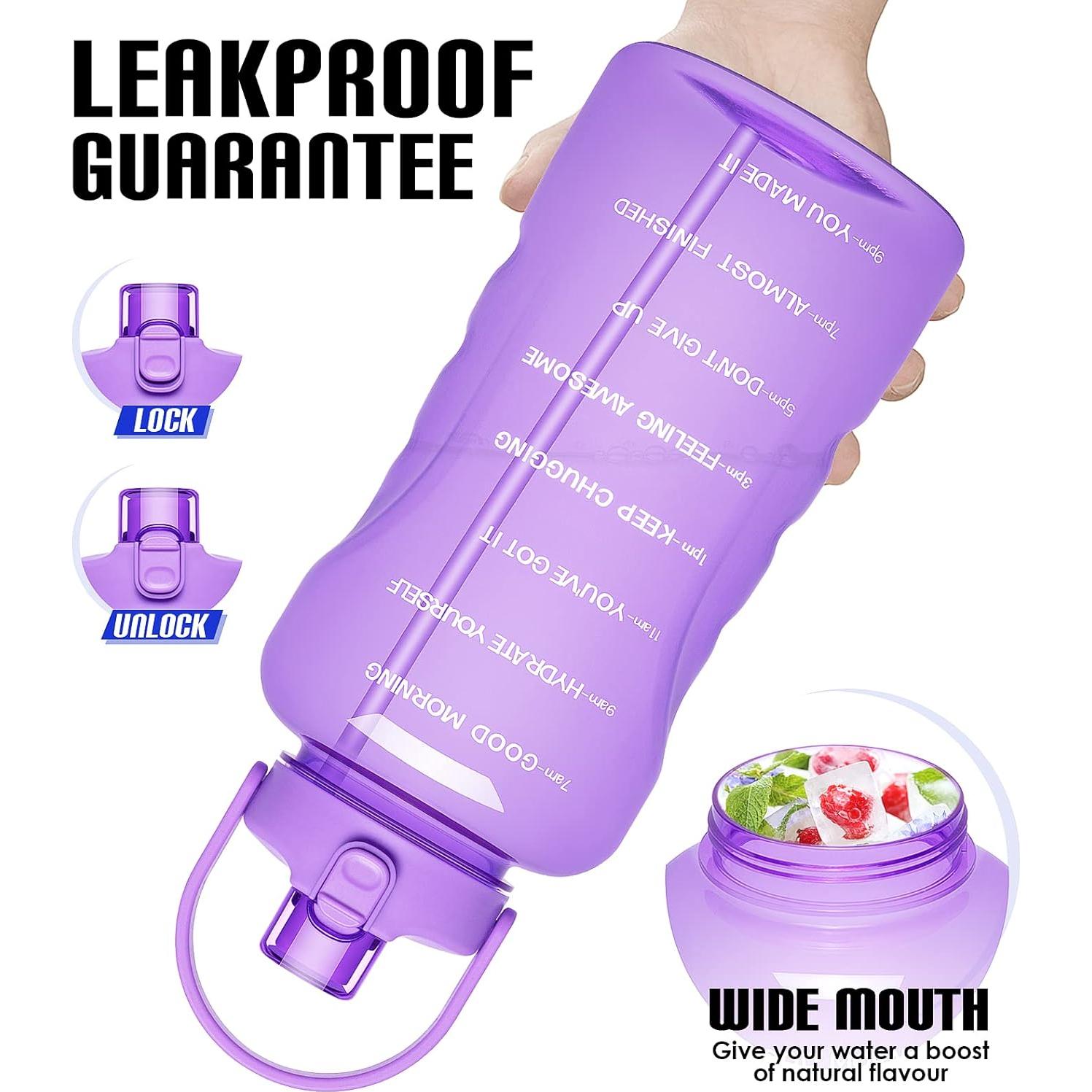 Botella de Agua HydroPal 1 Galón 128 oz con Pajilla y Horarios