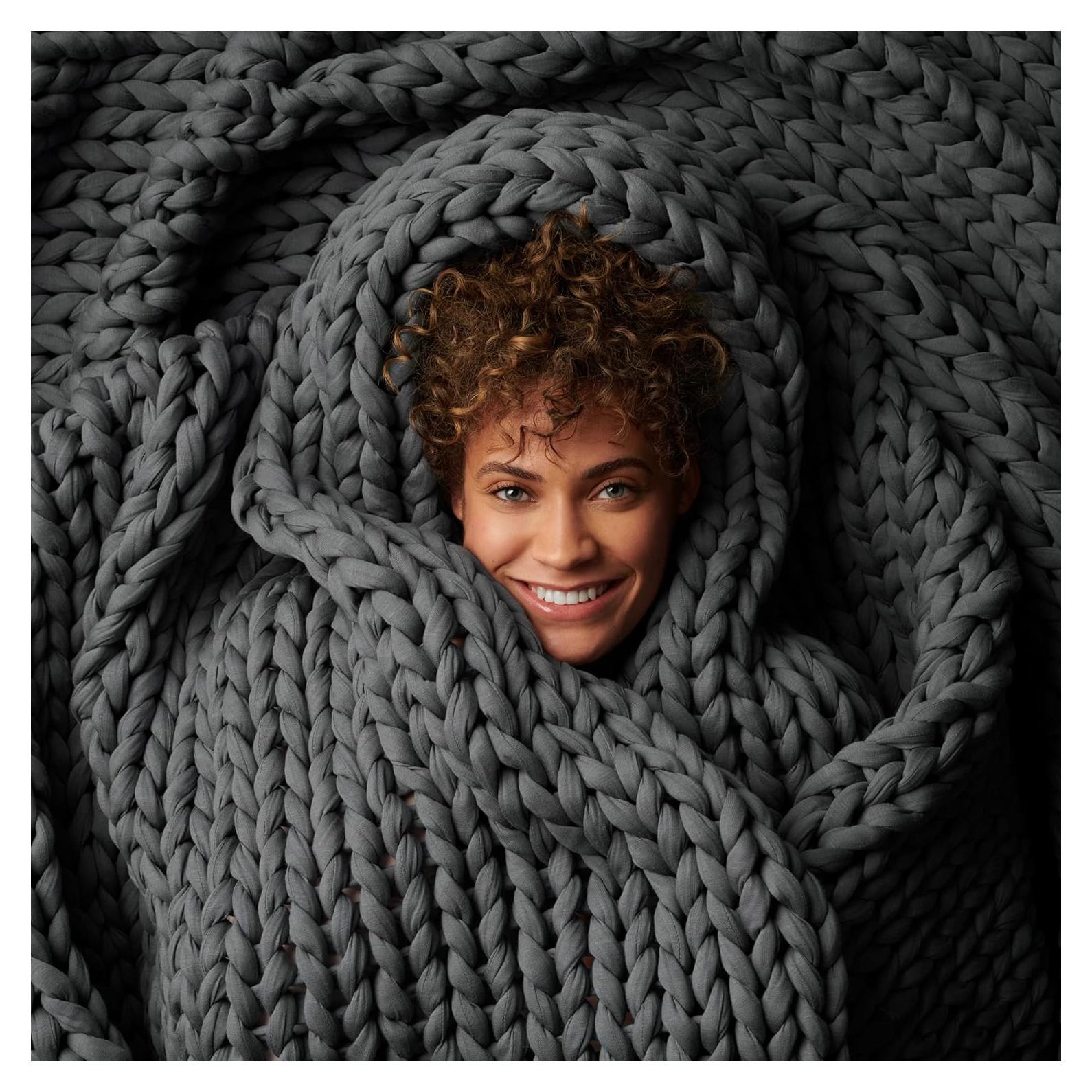 Manta con peso Bearaby Napper 4.54 kg Algodón Gris Asteroide