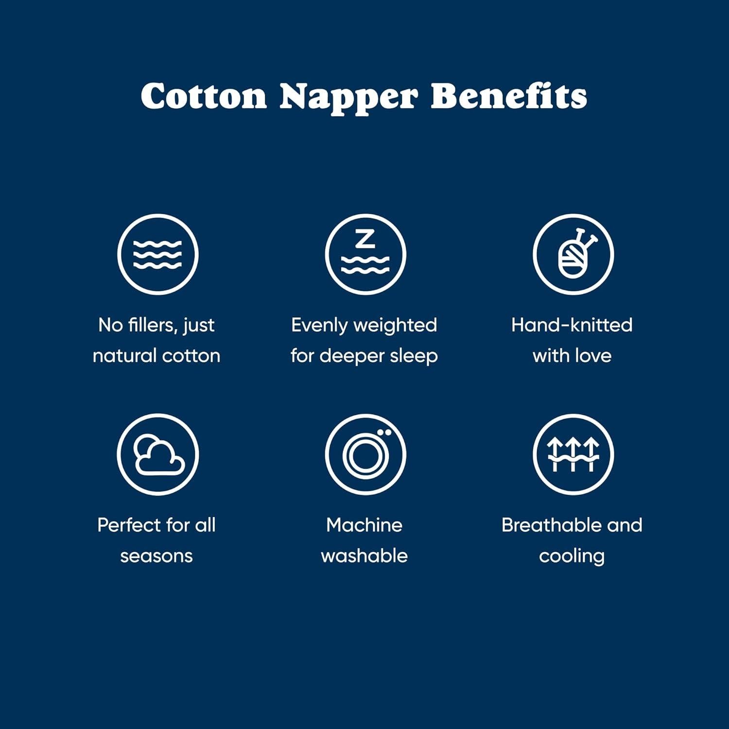 Manta con peso Bearaby Napper 4.54 kg Algodón Gris Asteroide