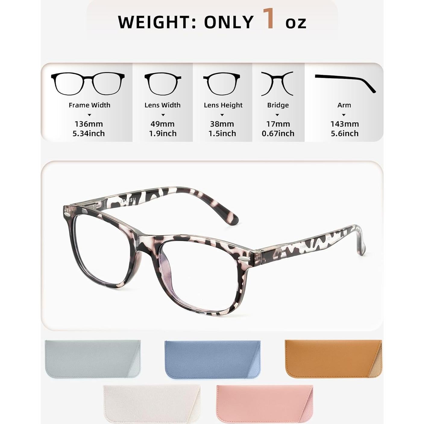 Gafas de Lectura Anti Luz Azul 5 Piezas Unisex 0.50x